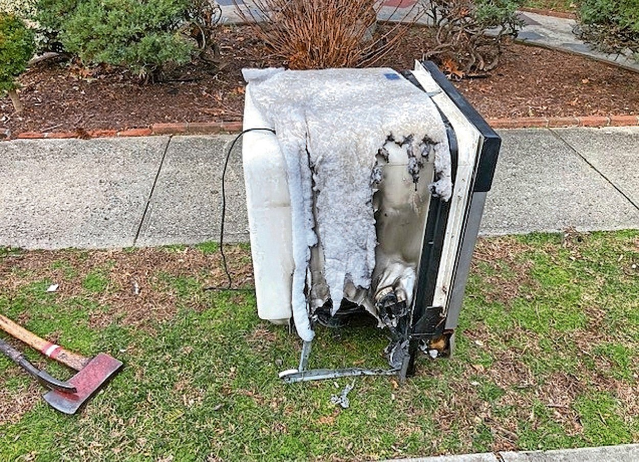 The Lynbrook Fire Department extinguished the  dishwasher that was on fire.