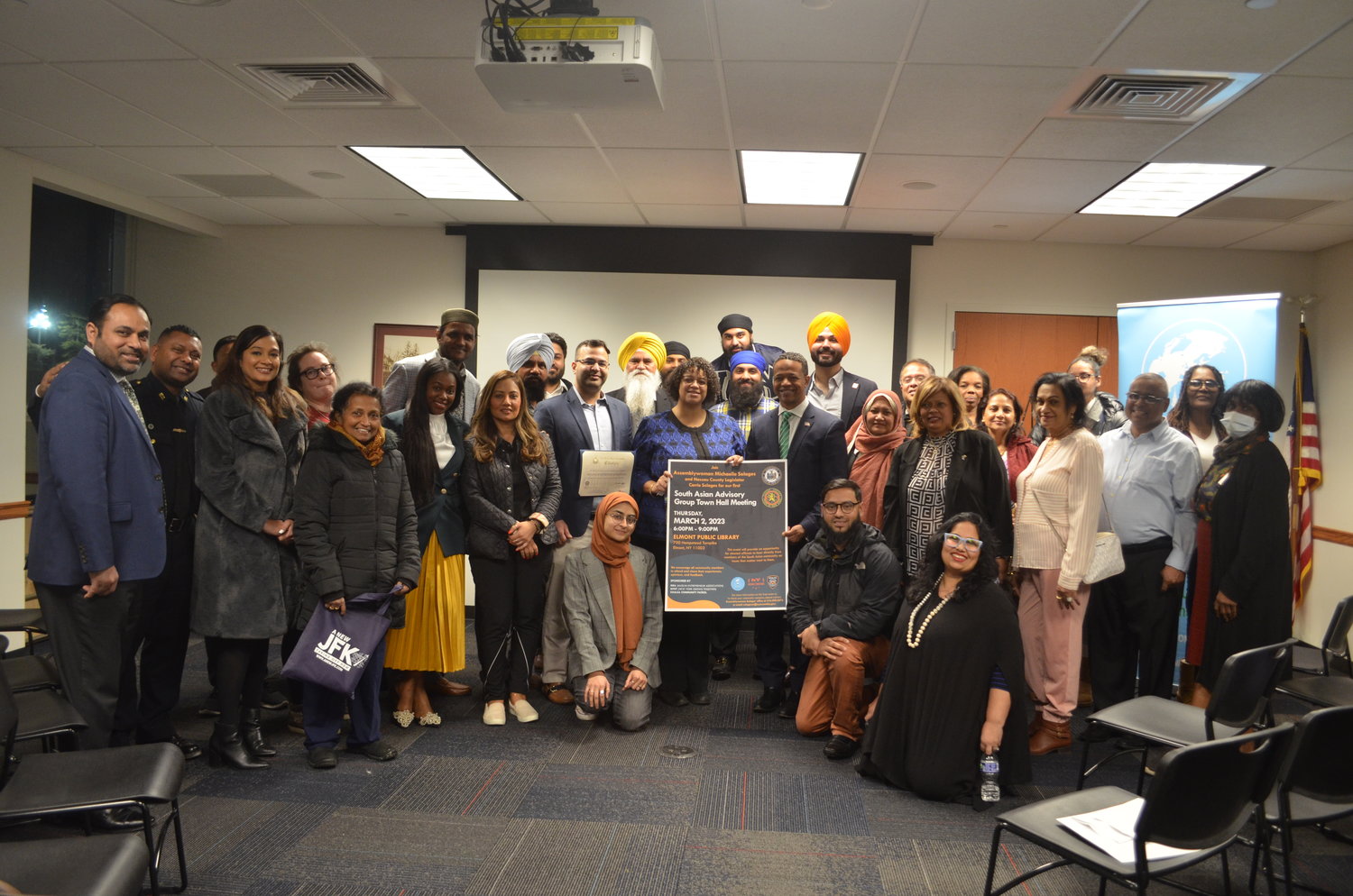 The first-ever South Asian Advisory Group Town Hall drew dozens of South Asian people from various backgrounds and neighborhoods, all with the goal of bringing awareness to important matters. Assemblywoman Michaelle Solages and Legislator Carrié Solages listened to their concerns and offered potential solutions going forward.