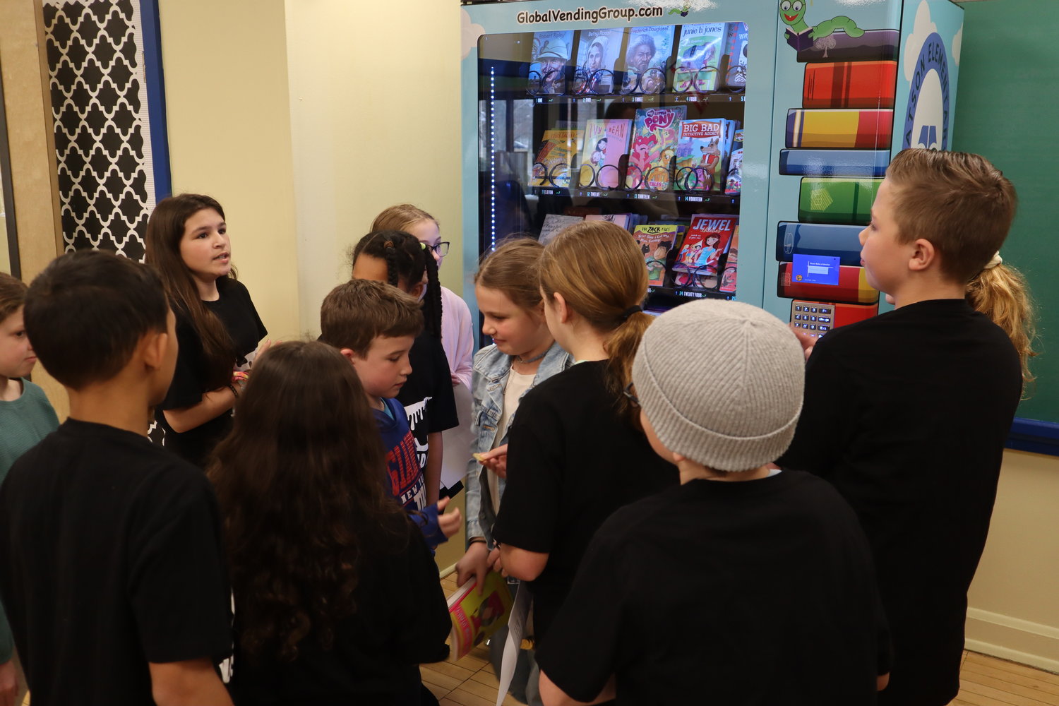 Fifth-grade students at Watson Elementary worked together, and with the help of a grant from the Education Foundation, were able to make their idea of a book vending machine a reality.