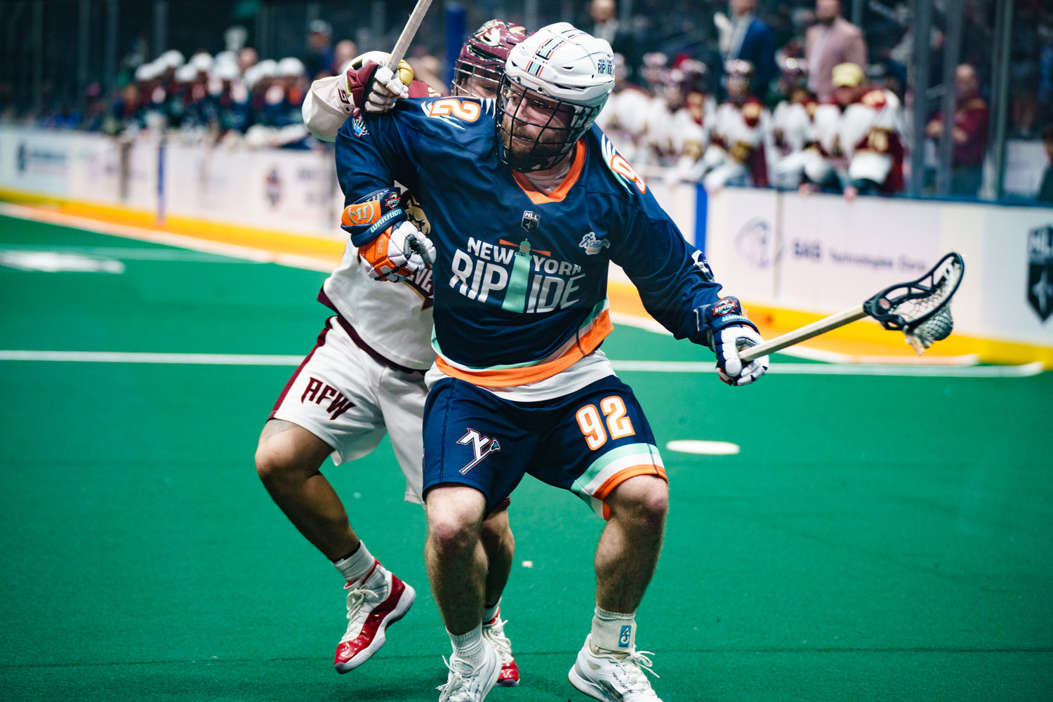 Connon Kearnan stayed hot for the Riptide with four goals in Saturday's 13-10 victory over Albany at Nassau Coliseum.