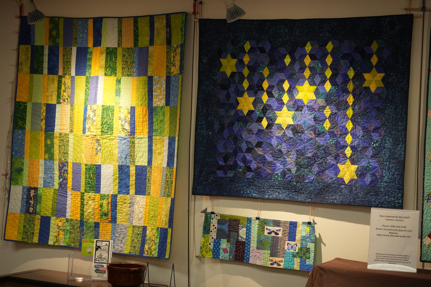 The quilting show is open in the community room of the library through the end of April. Below, some of Alexandrakis’ creations.