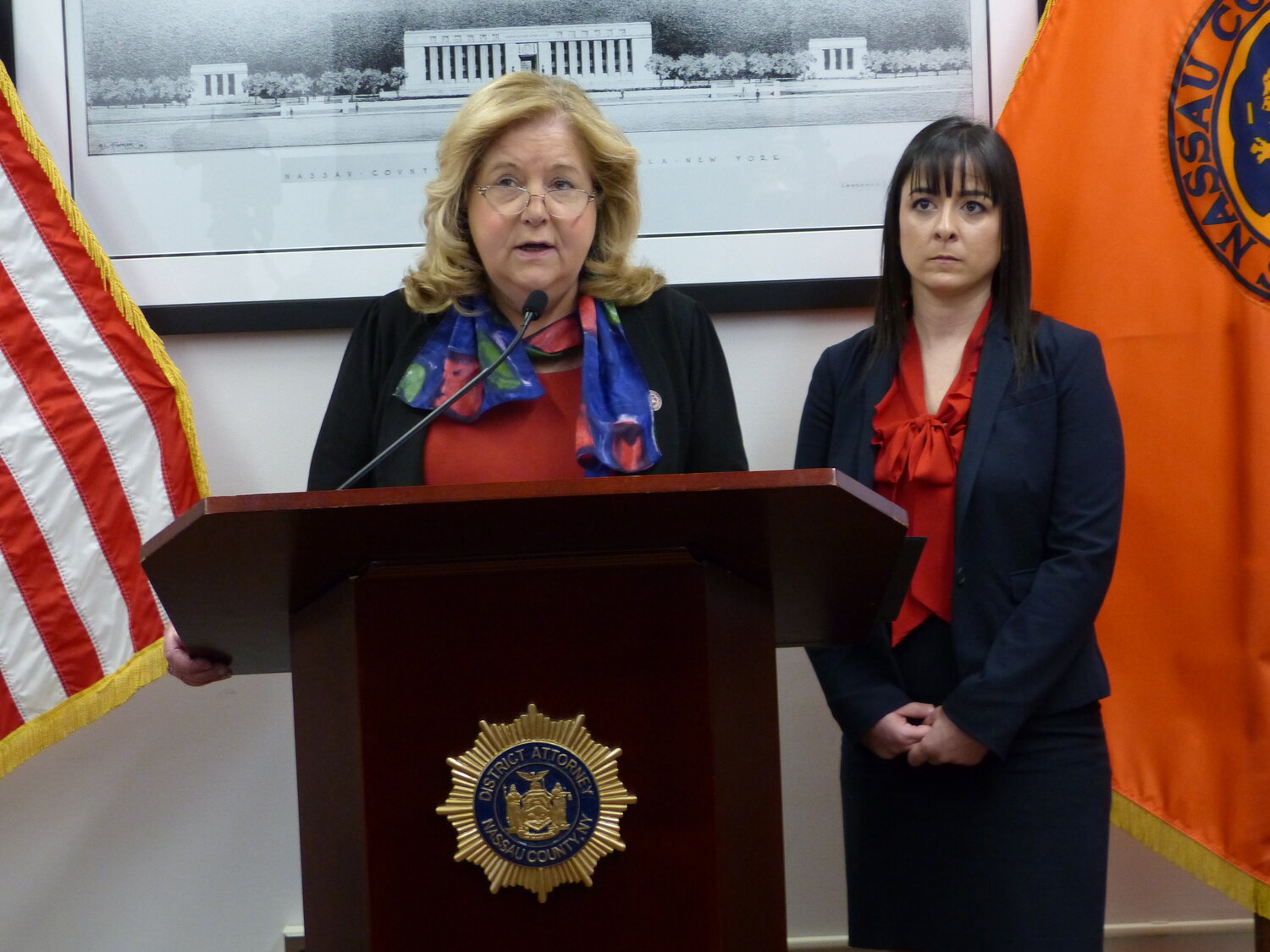 Nassau County District Attorney Anne Donnelly, left, has proposed a law that would make posting fake sexually explicit images a state crime. This comes after Patrick Carey, of Seaford, nearly got away with doing just that — until he allegedly posted an image of an underage girl.
