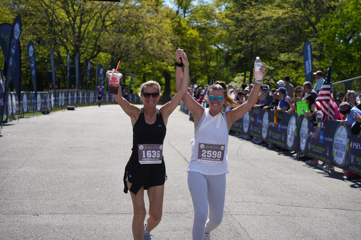 East Meadow residents Janet Franzese, 59, and her daughter, Amanda Franzese, 26, crossed the half marathon finish line together.