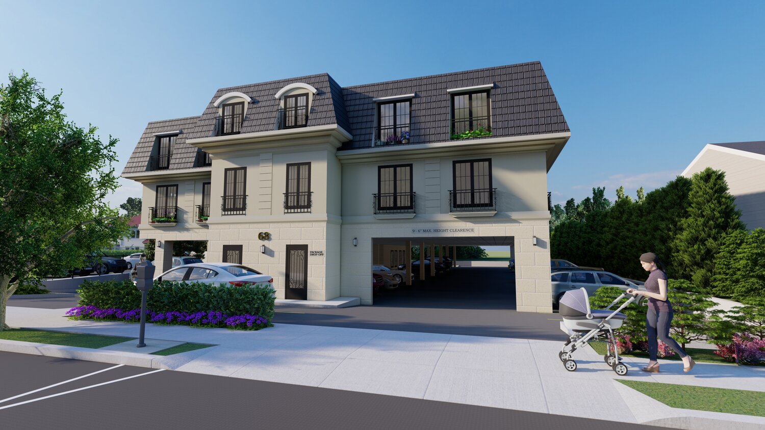 A rendering of the 17-apartment development that was proposed for the vacant property at 68 Washington Ave. in Cedarhurst.