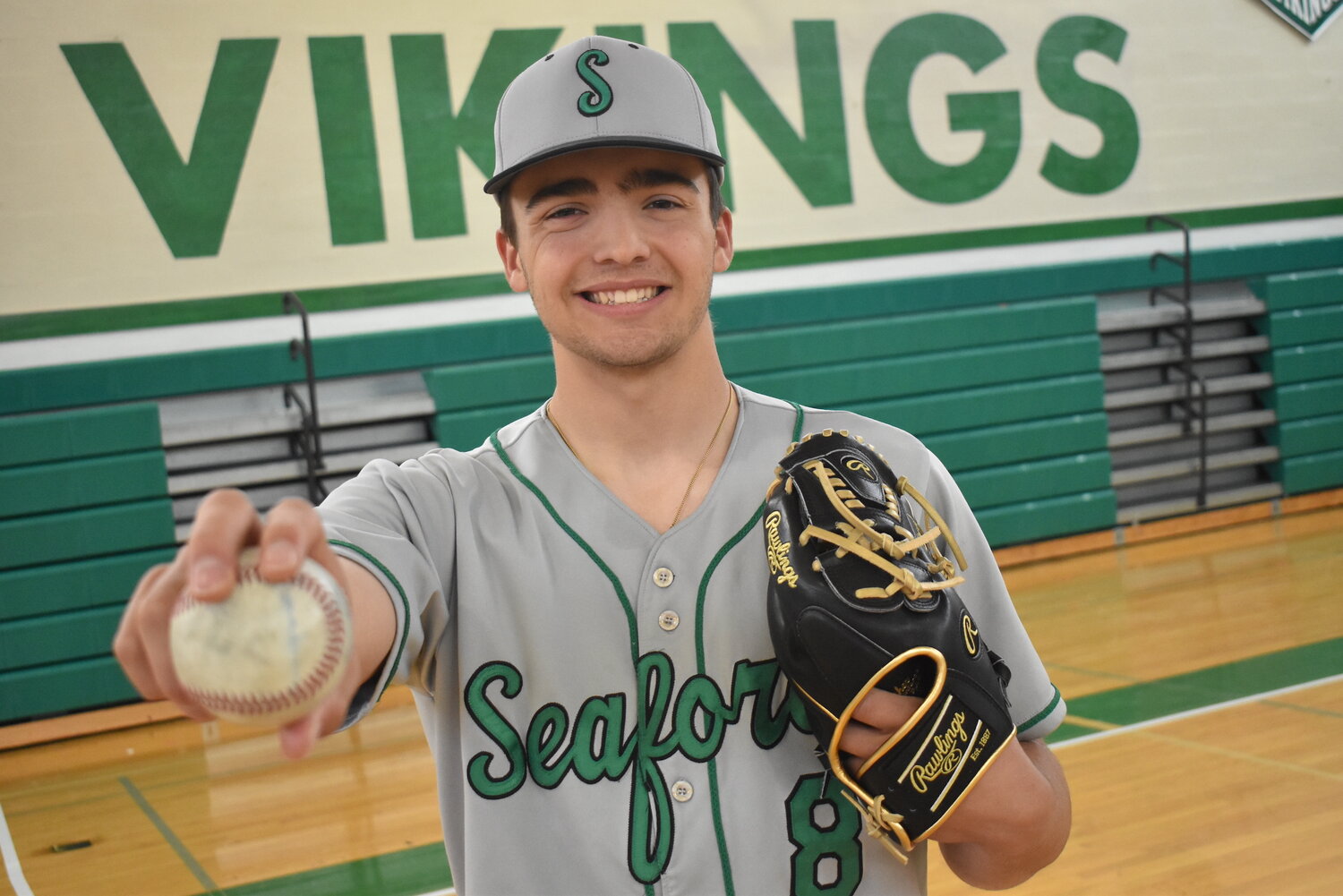 Billy Kind, a senior at Seaford High School, hurled a perfect game in an 11-0 shutout of Locust Valley on April 25.