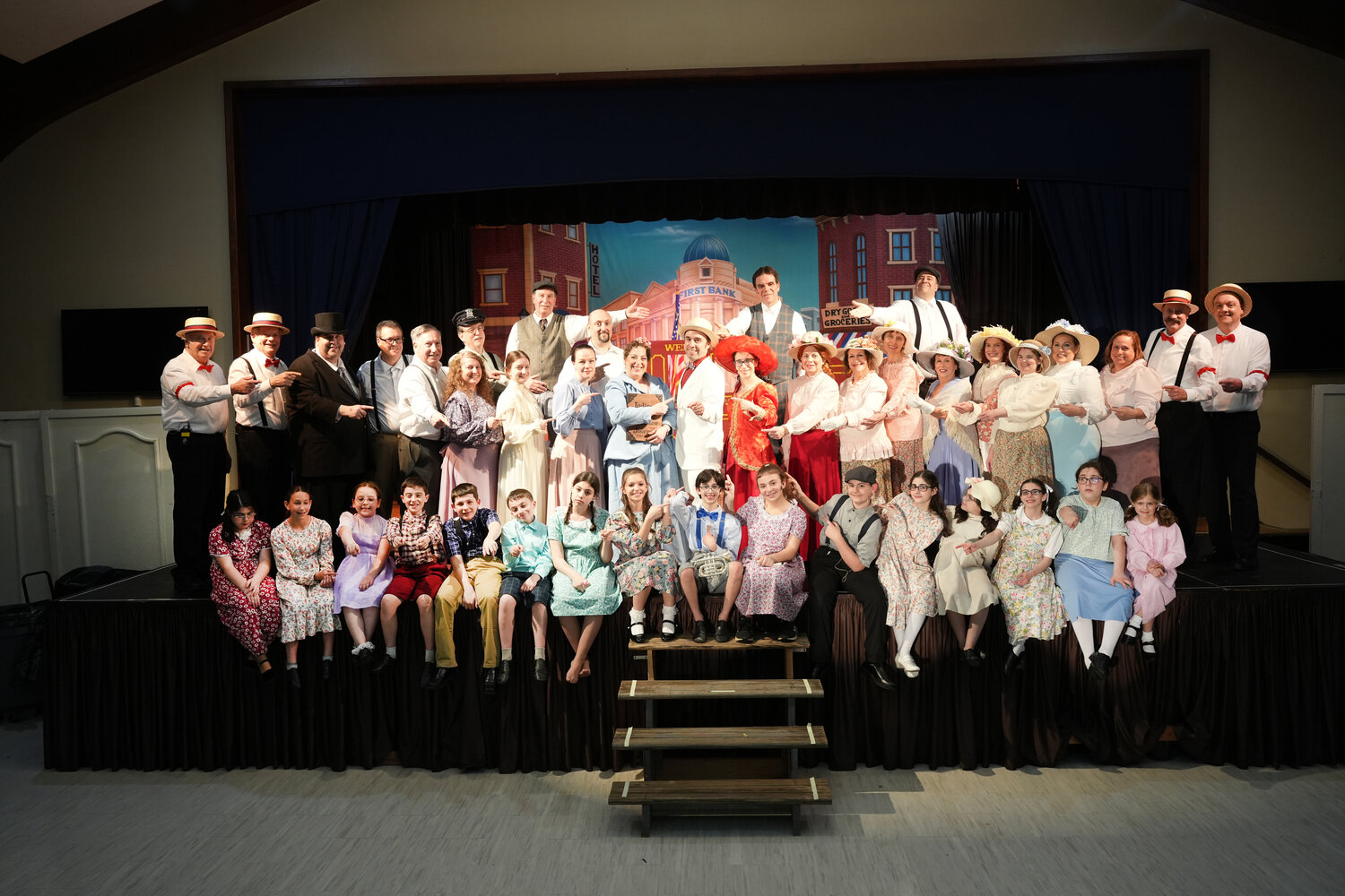 The full cast and crew of Temple B’Nai Torah’s 2023 production of ‘The Music Man,’ which had its first round of performances last weekend, and had its second — and final — this weekend.