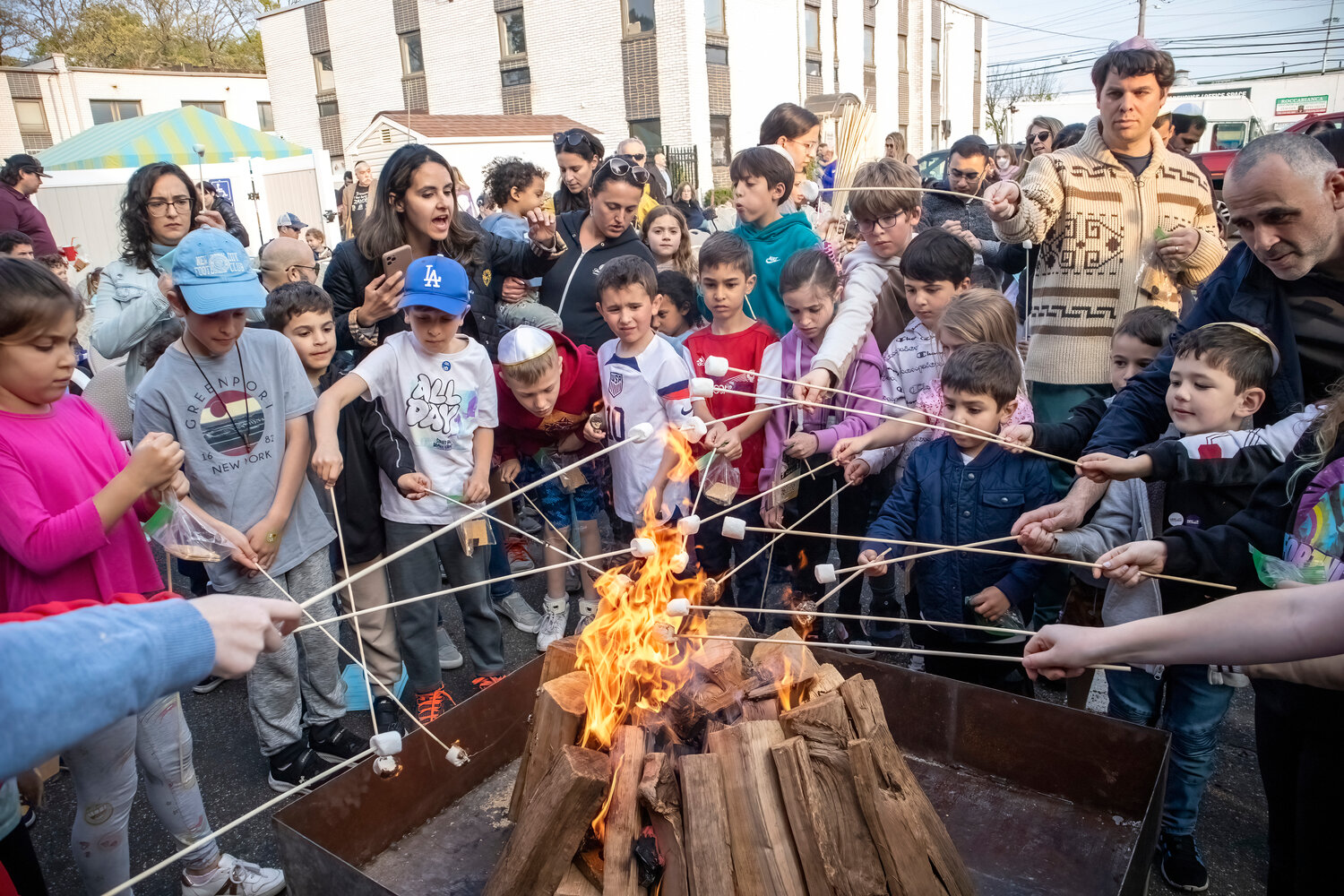The Chabad Center for Jewish Life hosted its annual Lag B’Omer festivities at its Merrick center on May 9. The holiday is celebrated through many fun activities, including a bonfire.