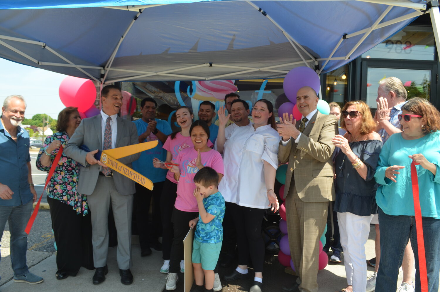 Several elected officials, community members, friends and family came out to show their support at the grand opening of Nicole Minor and Jose Velasquez’s new bakeshop The Sweet Life in Franklin Square.