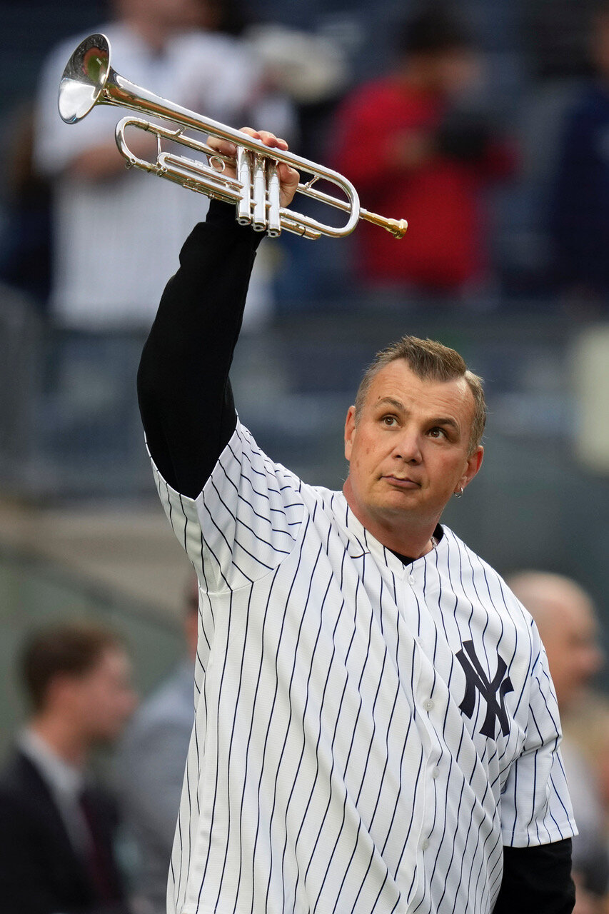 Carl Fischer, a musician from Baldwin, performed the national anthem at Yankee Stadium on April 21.