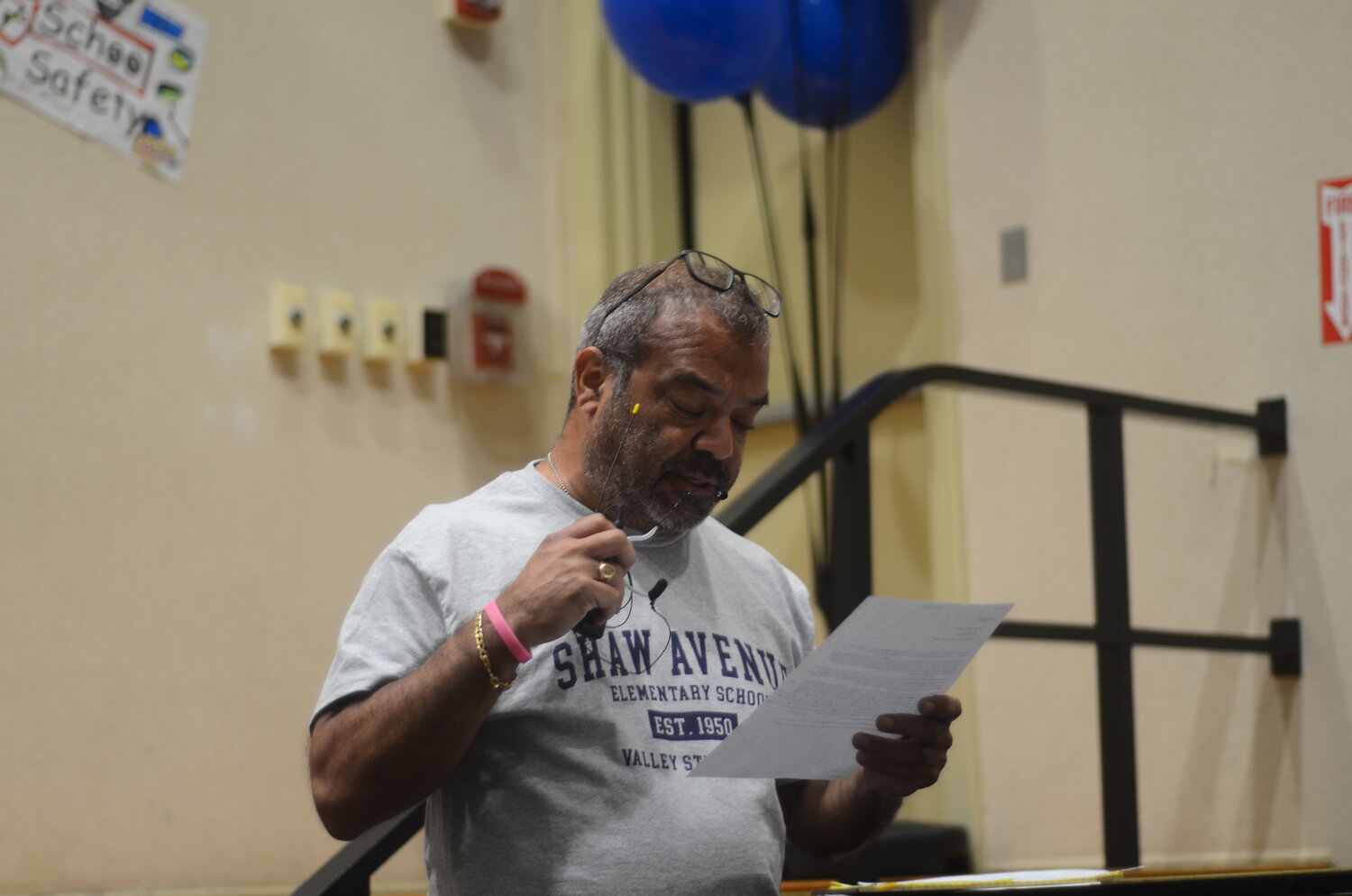 Shaw PTA President Jose Paulino urged the Valley Stream District 30 Board of Education to refrain from accepting Shaw Principal Christopher Colarossi’s resignation.