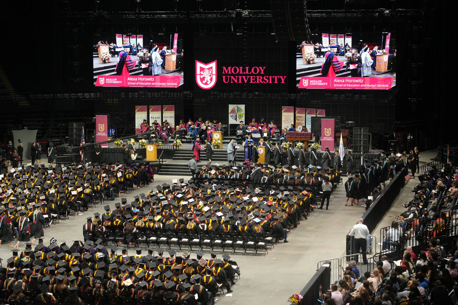 Molloy University students filled the Nassau Coliseum for the 2023 spring commencement ceremony on May 22.