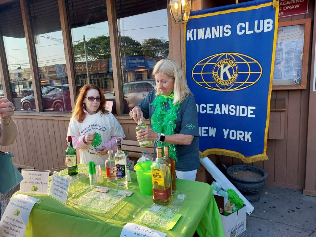 Kiwanis club of Oceanside member Nancy Baxter helped distribute shots at the Take a Bite Out of Lyme fundraiser on May 19.