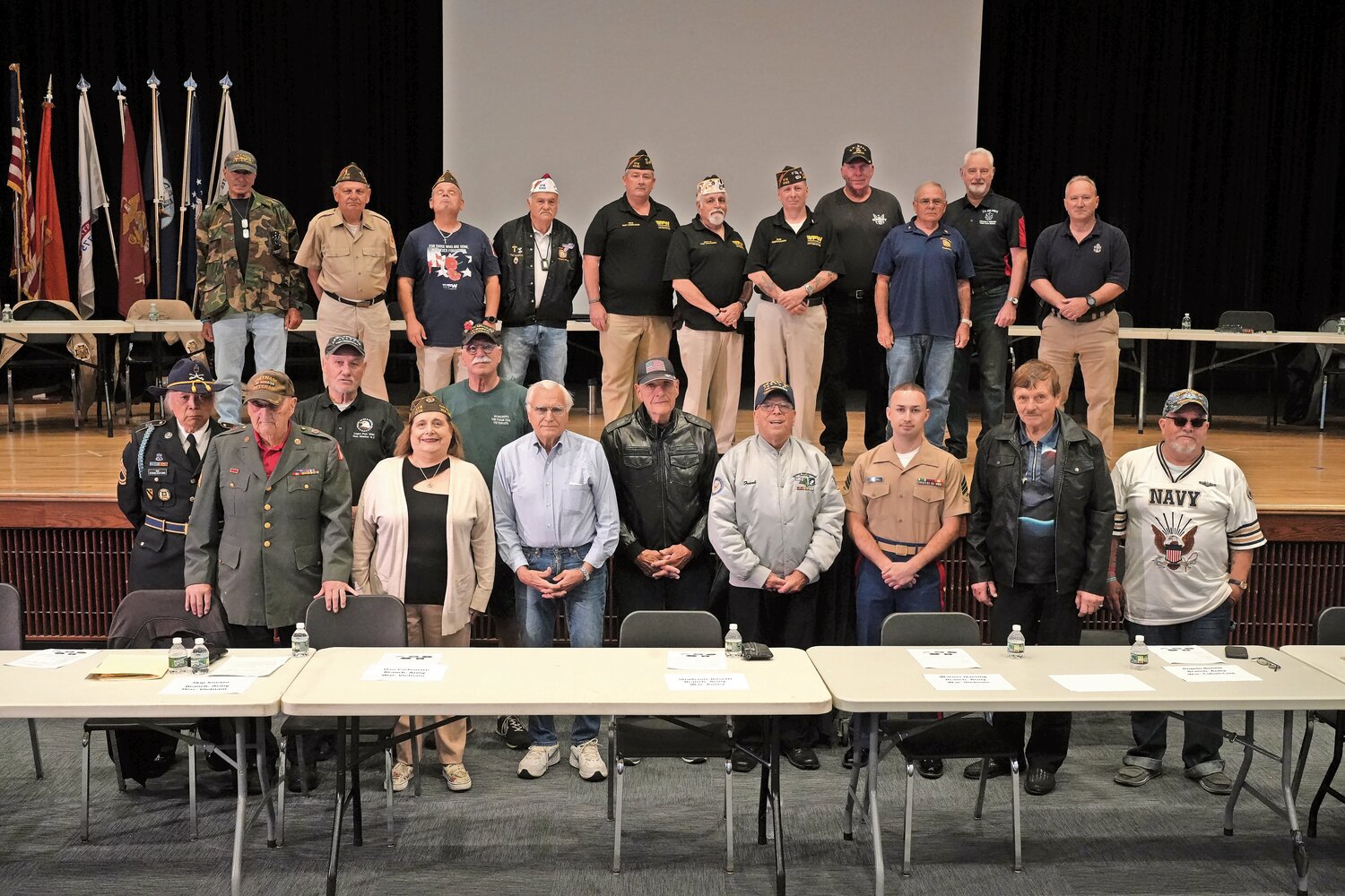 Twenty local veterans visited East Meadow High School and shared their experiences with the students.
