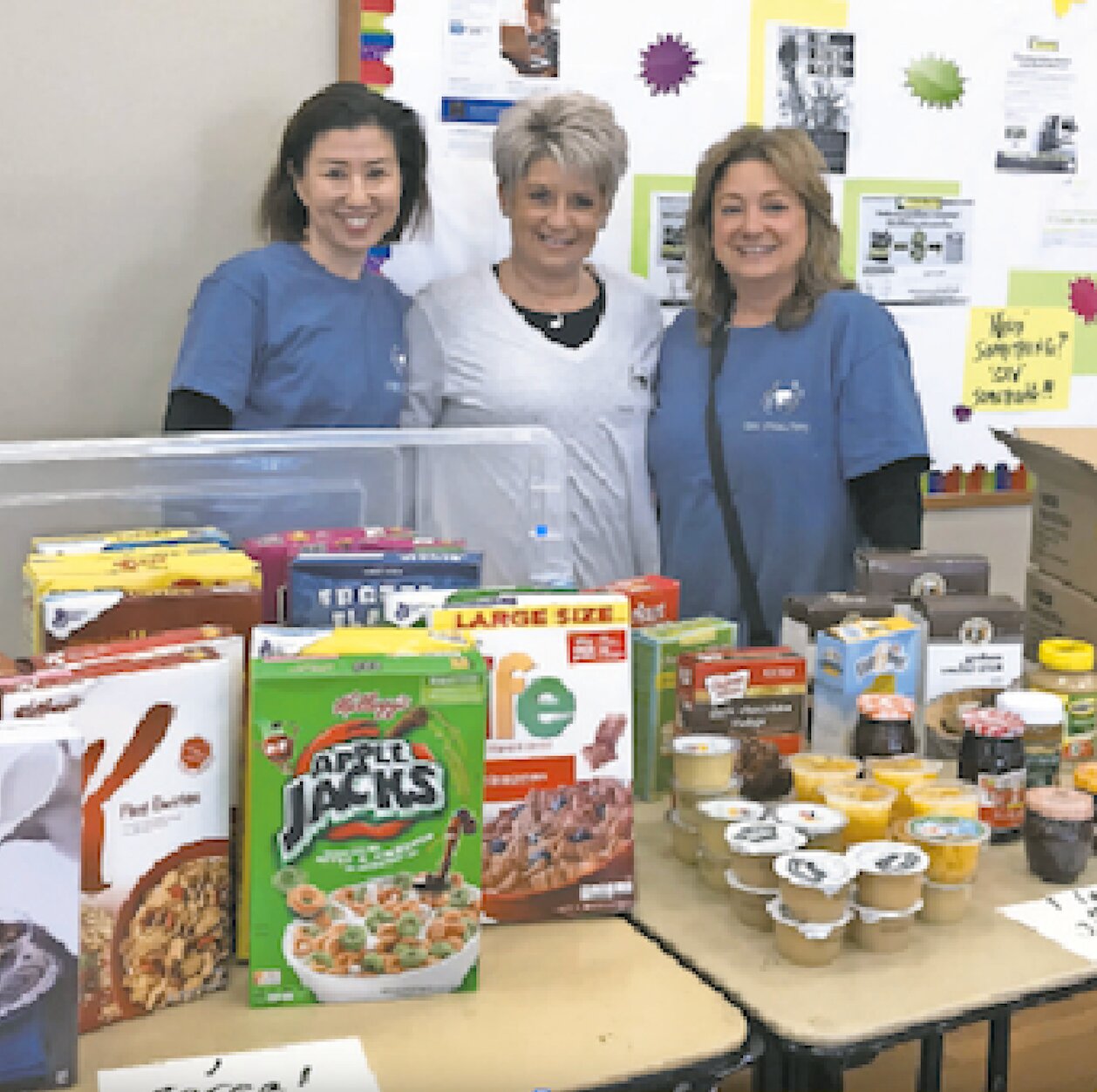 People Loving People serves 175 families each week at the Oyster Bay food pantry. From left are founders Gina Kang, Valerie Monroy and Donna Galgano.