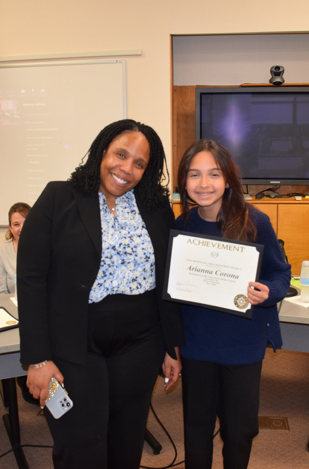 Arianna Corona was recognized for participating in the Long Island String Festival Association’s festivals.