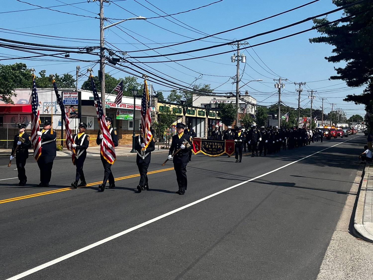 The Uniondale Fire Department marched in the community’s annual Memorial Day Parade on Monday.