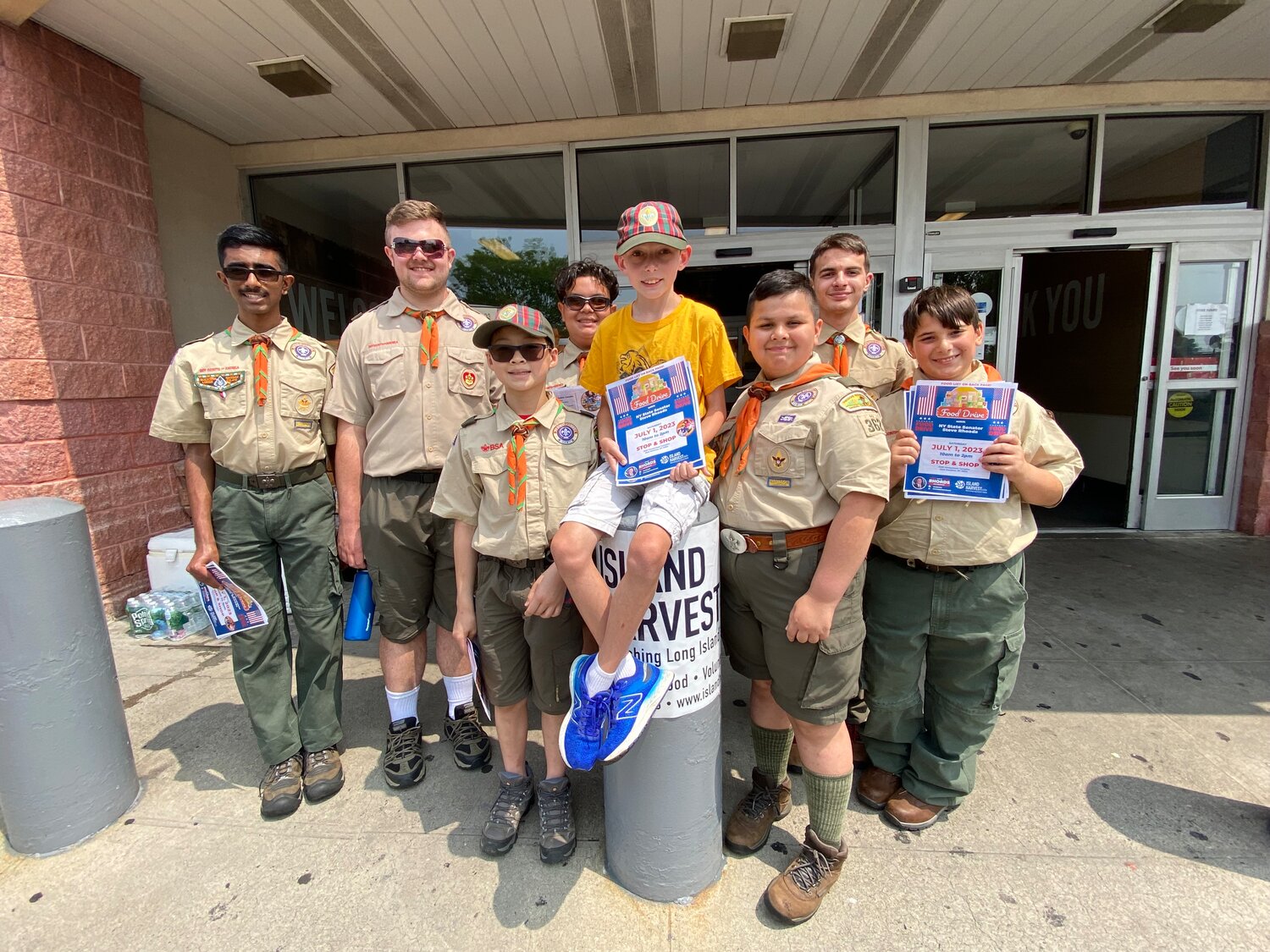 Boy Scout Troop 362 from East Meadow came out to help the Freedom Food Drive, a collaboration between Senator Steve Rhoads and Island Harvest.