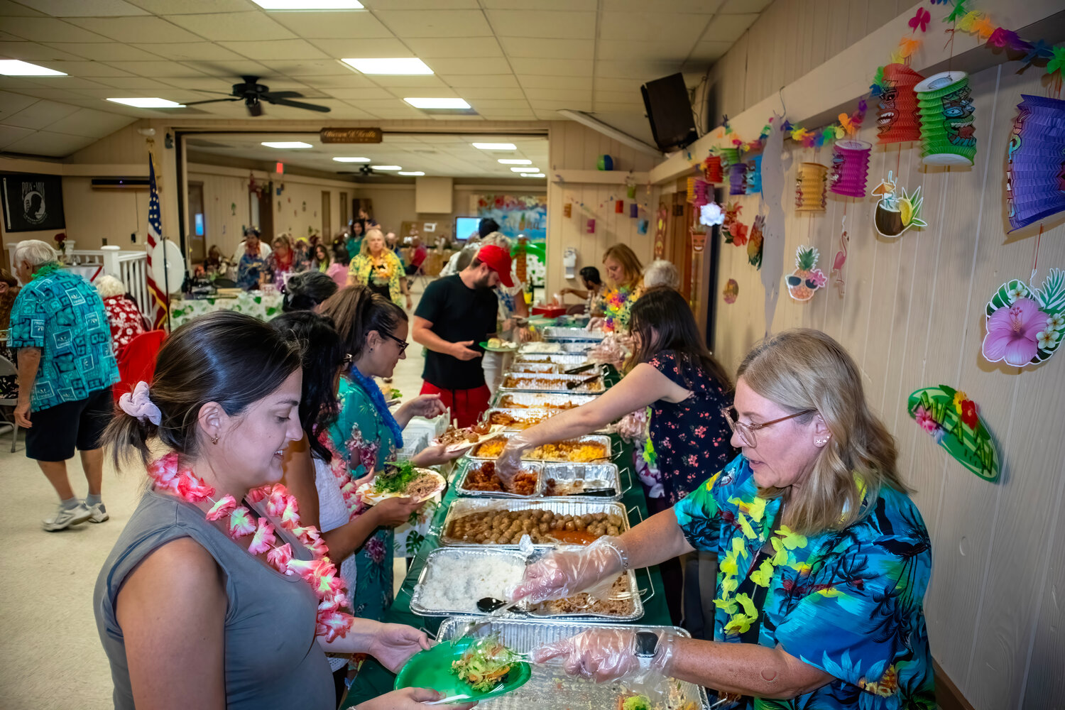 Salad, meatballs, pasta and more were served for event attendees to chow down on during bingo.