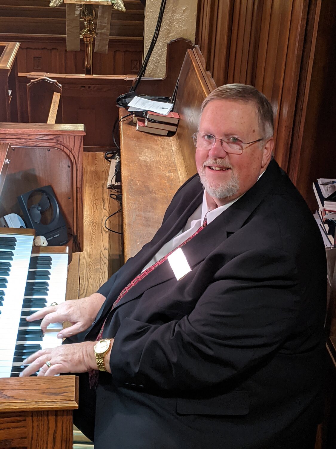 Choirmaster, composer and church organist Ken Dyer is celebrating 25 years with the Church of the Ascension, on North Village Avenue.