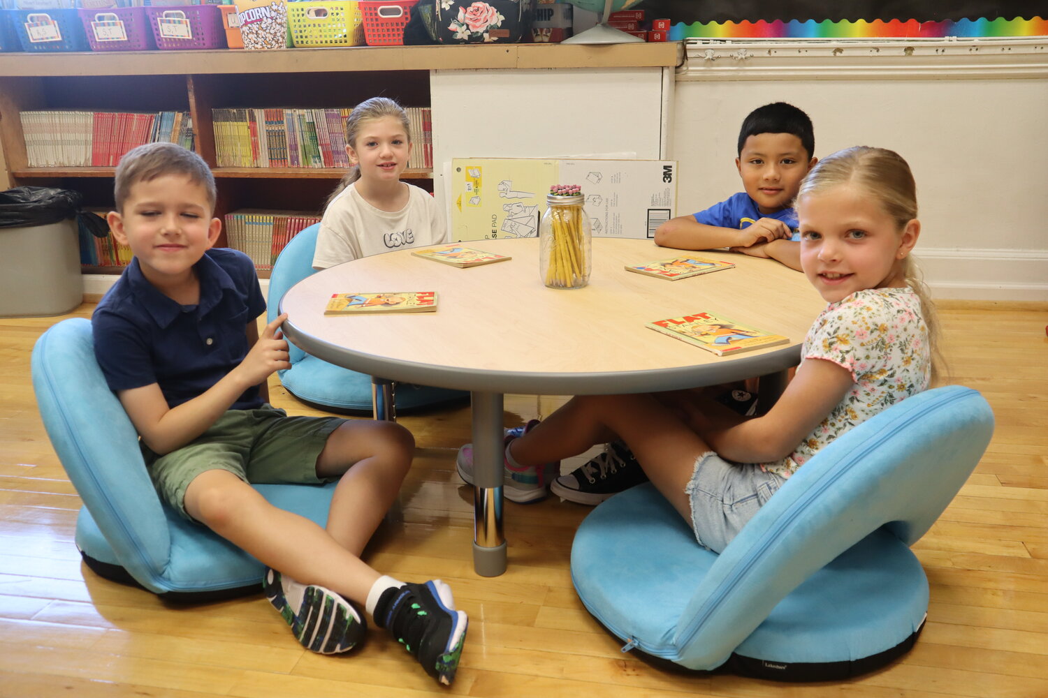 Third grade students in Mrs. Altman’s and Mrs. Abramson’s enjoy their new reading space.