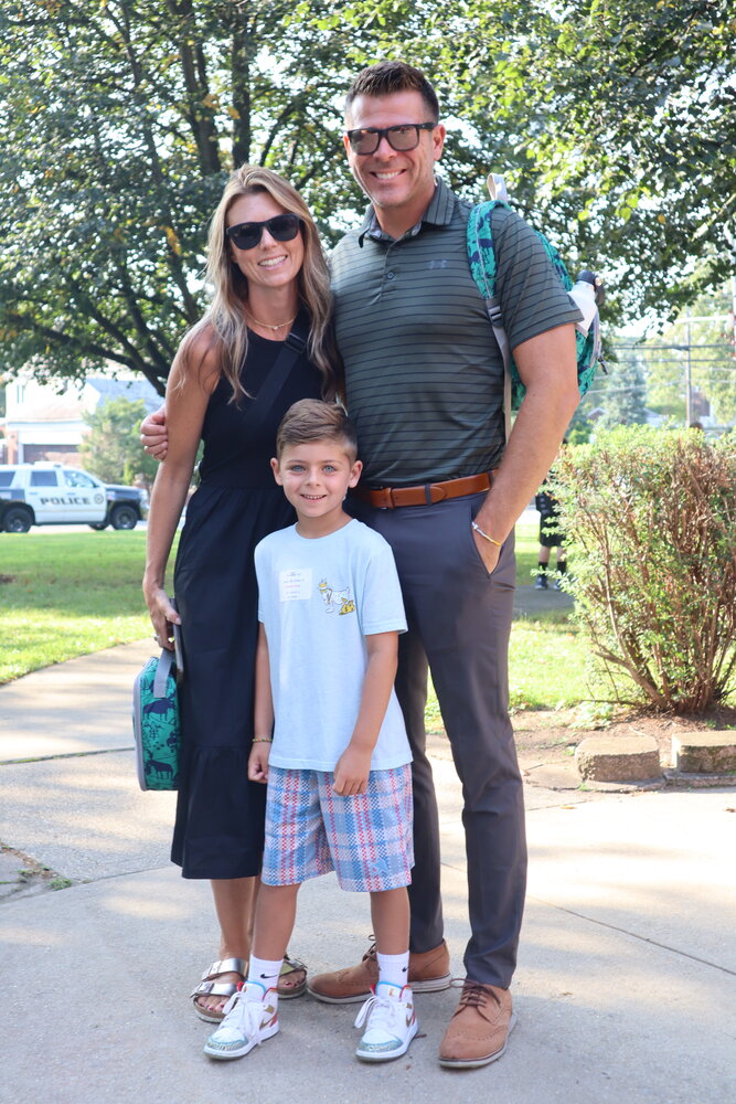 Wesley Rose and his parents, Emily and Dan, are excited for the start of the new school year at Hewitt Elementary.