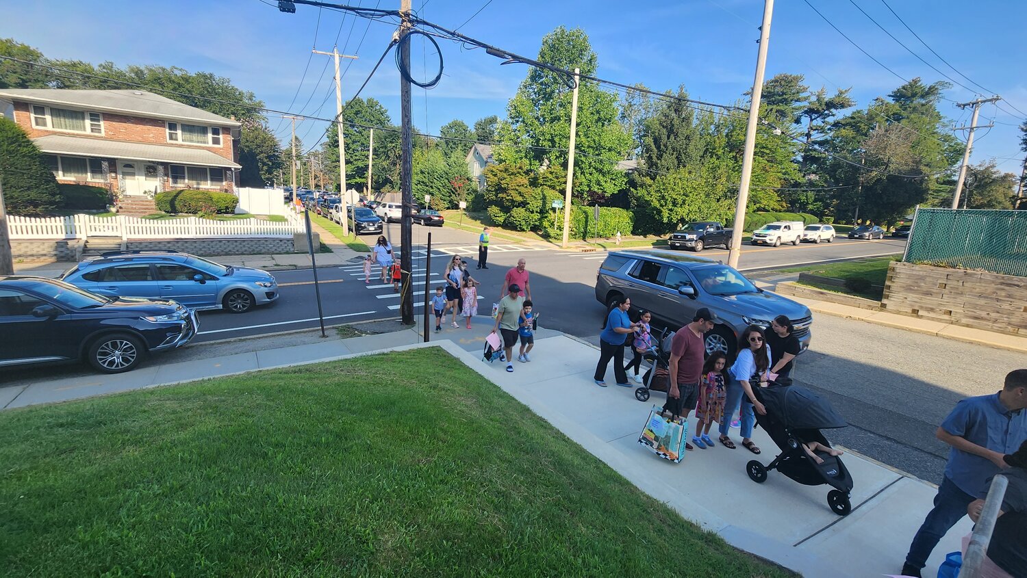 Many families walked to Deasy Elementary for the first day of classes.
