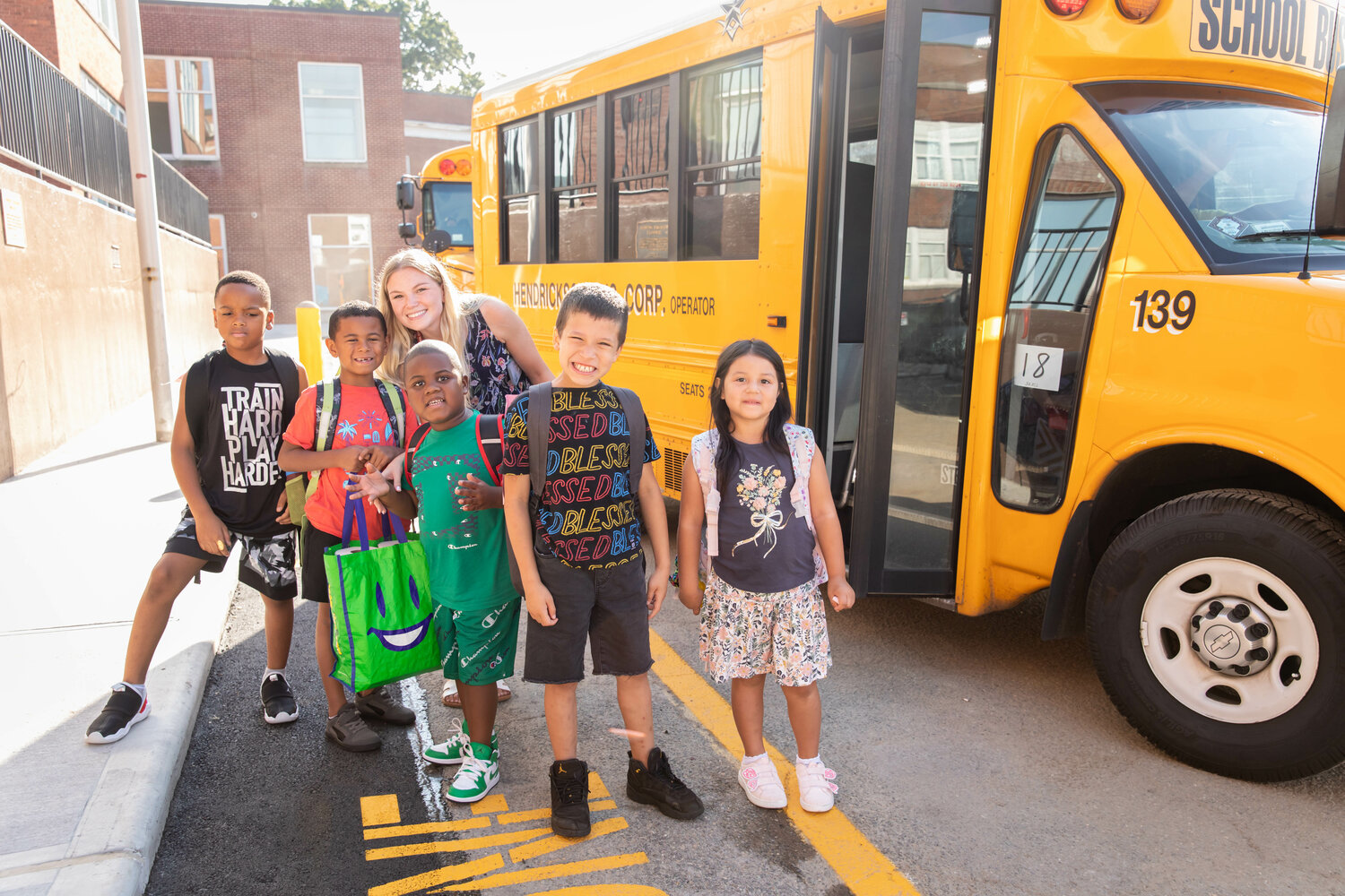 Students were met by friendly faculty and staff as soon as they stepped off the bus. The school district works hard to ensure their students come back to a safe and welcoming environment.