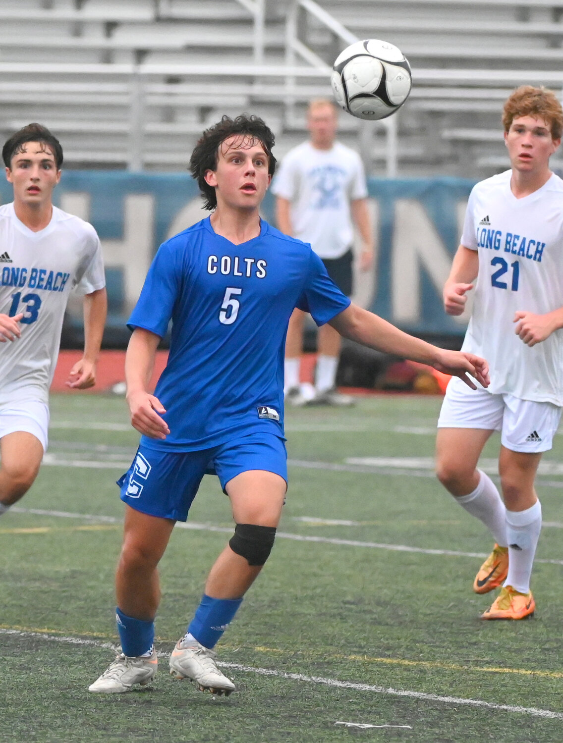 Junior Matt Borgese, center, excelled as a defensive midfielder in 2022 and will serve as one of the Colts’ center backs this season.