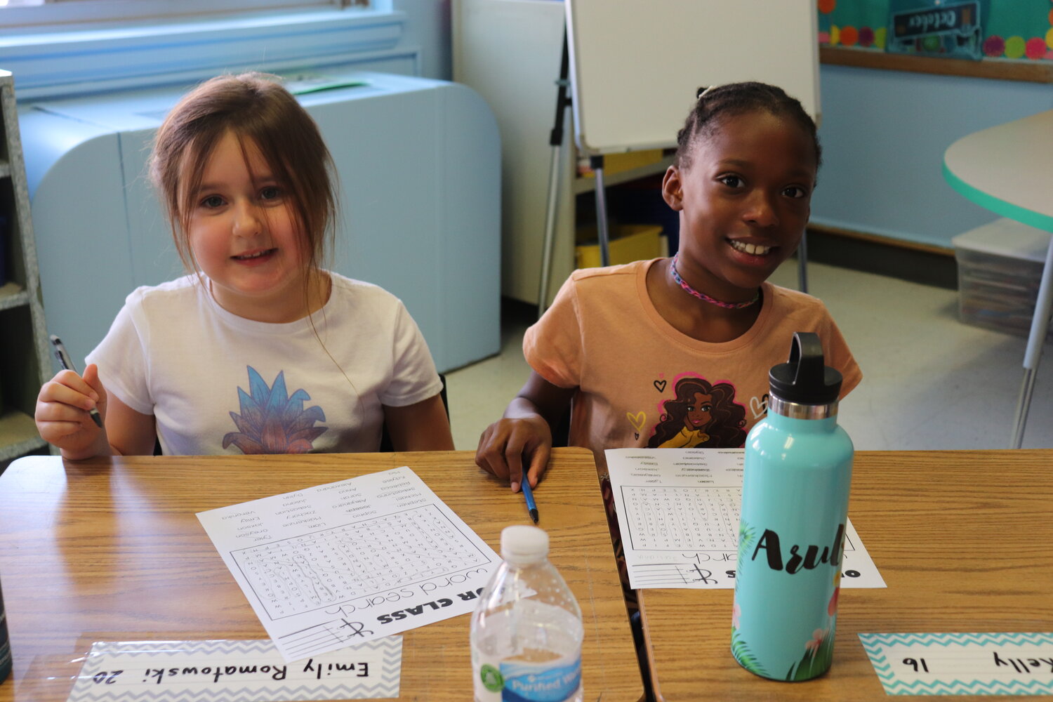 Third graders Emily and Juliana got to know their classmates with a crossword puzzle.