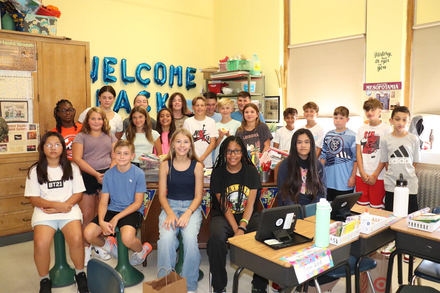 In teacher Ann Marie Drosman’s class, sixth graders began their last first day of elementary school at Washington Street School Sept. 5.