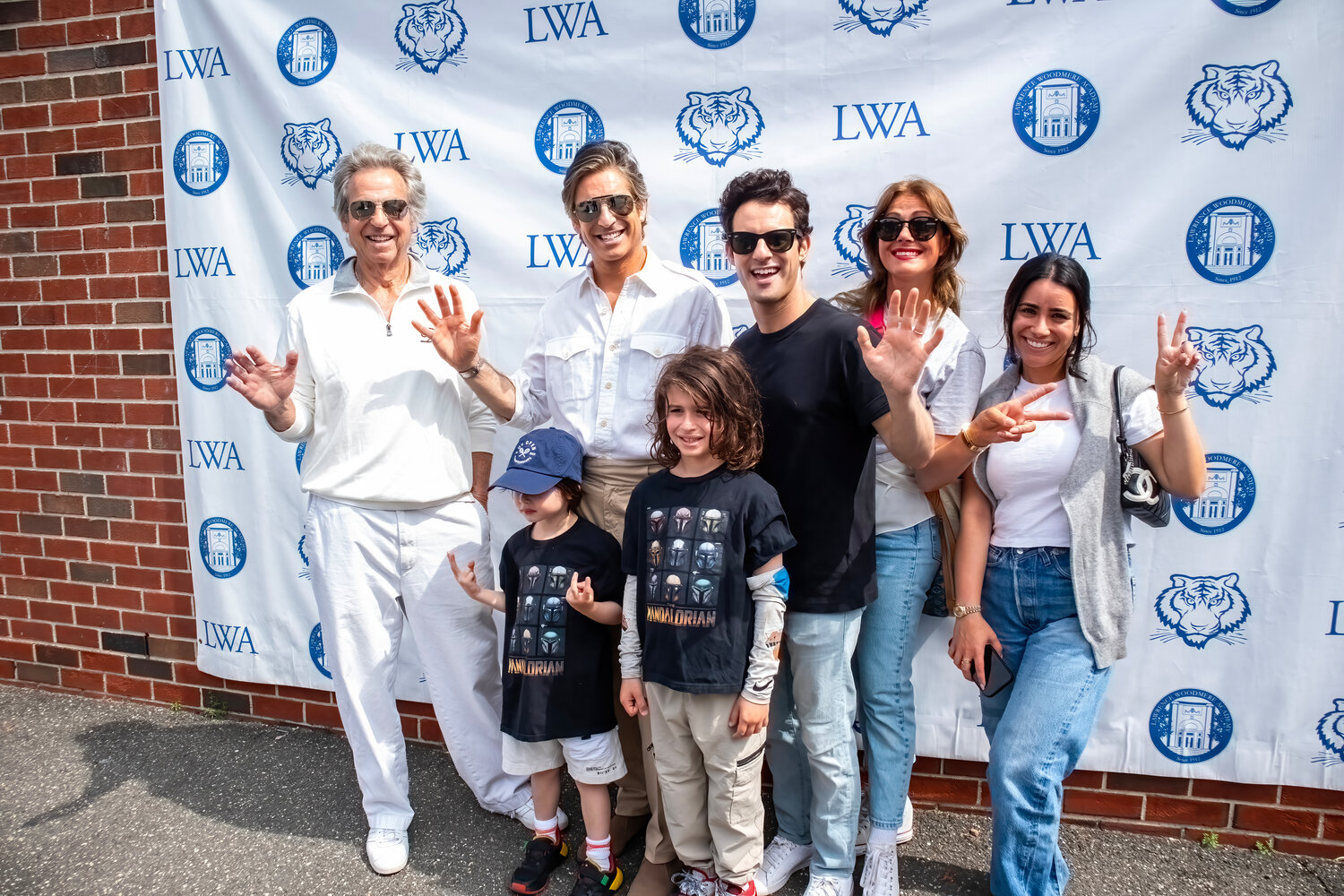 The Weber family from left , Mark, Jarrod, Jesse, Ina and Hayley. In front from left, Cole, 5, and Dax, 7, at the Lawrence Woodmere Academy family barbecue on Sept. 9.