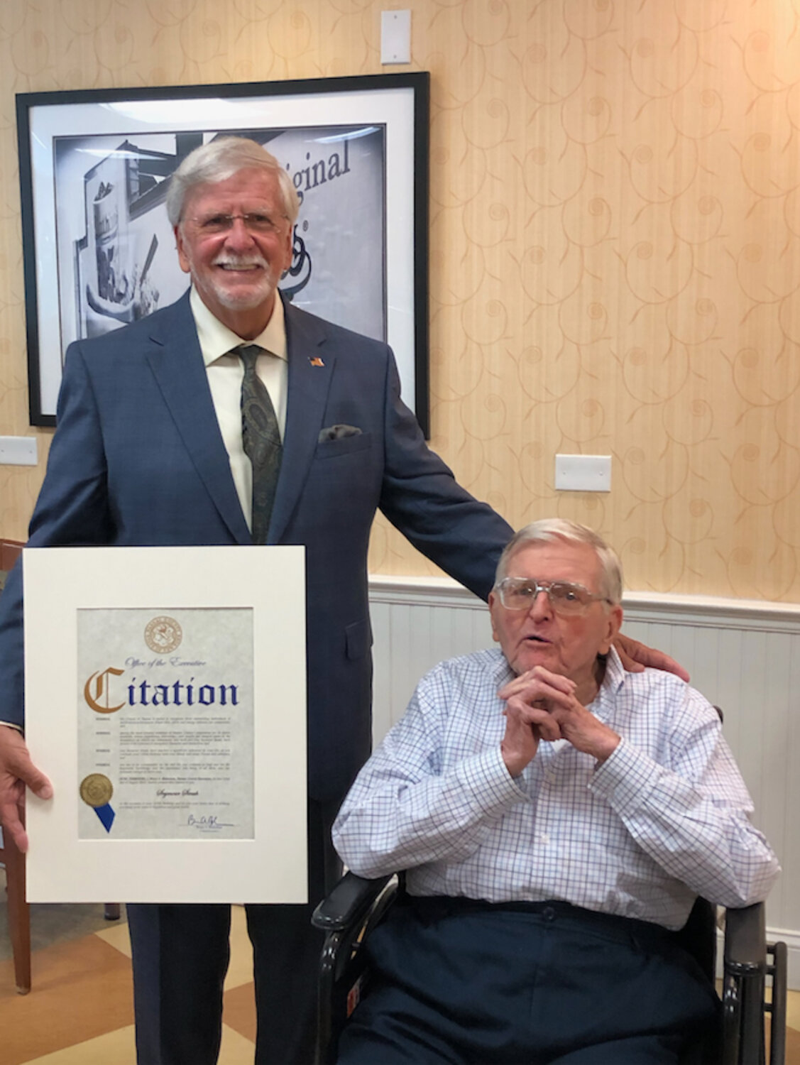 Sinuk was honored with several citations. Joe Baker, former president of the South Merrick Community Civic Association, representing County Executive Bruce Blakeman, stopped by the party.