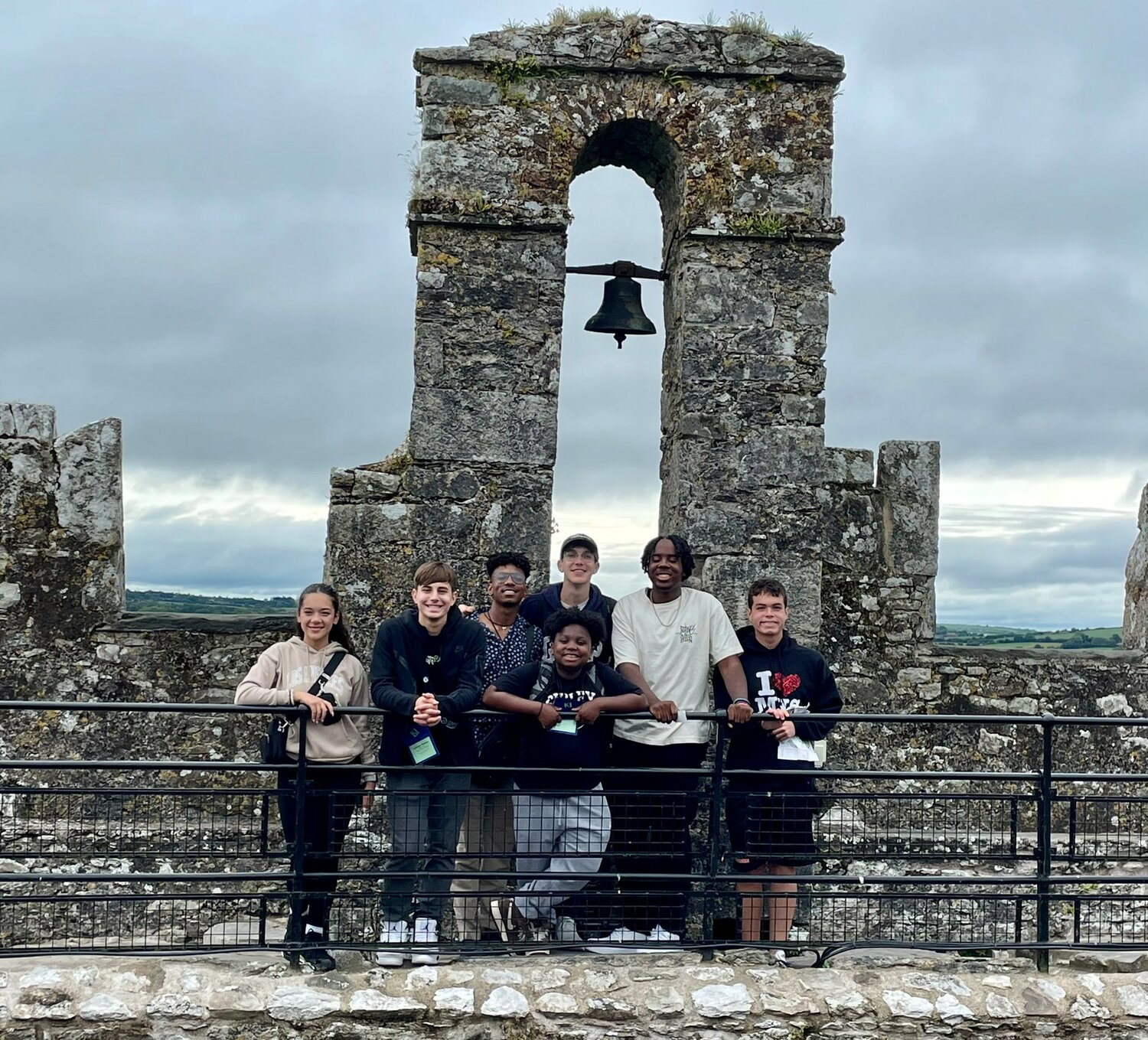 Members of the Malverne Select Choir at Blarney Castle.