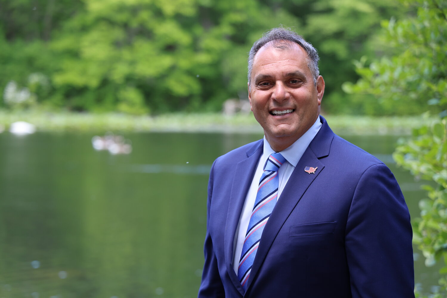 Joseph Saladino, supervisor of the Town of Oyster Bay, highlighted his 35 years of experience as he gears up for the November election.