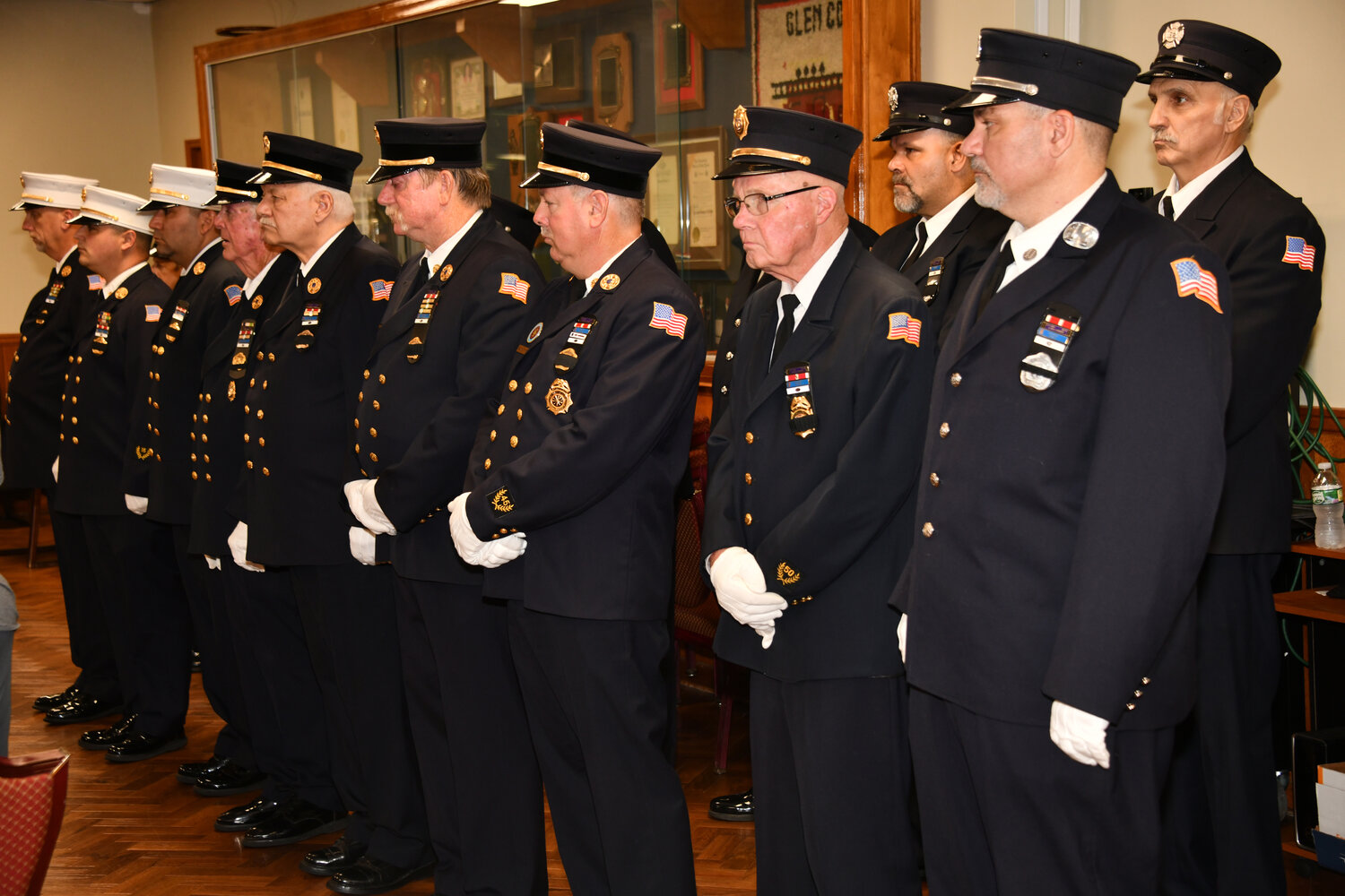 The Glen Cove Fire Department stood in silent solidarity to remember their fellow first responders who died in the Sept. 11 attacks.
