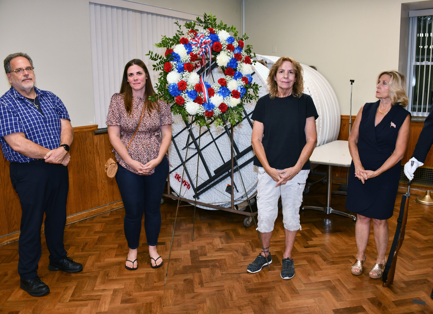 Robert and Tina Cammarata, Michelle Pukett-Formolo and Mayor Pamela Panzenbeck laid a wreath in memory of the victims of the terrorist attacks.