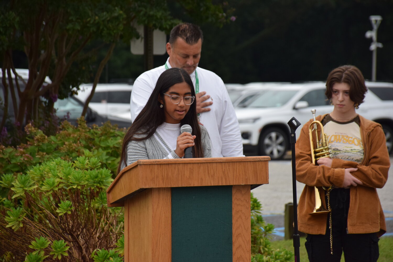 LVHS student Sarah Paulus sang the ‘Star Spangled Banner’ during the Sept. 11 ceremony.