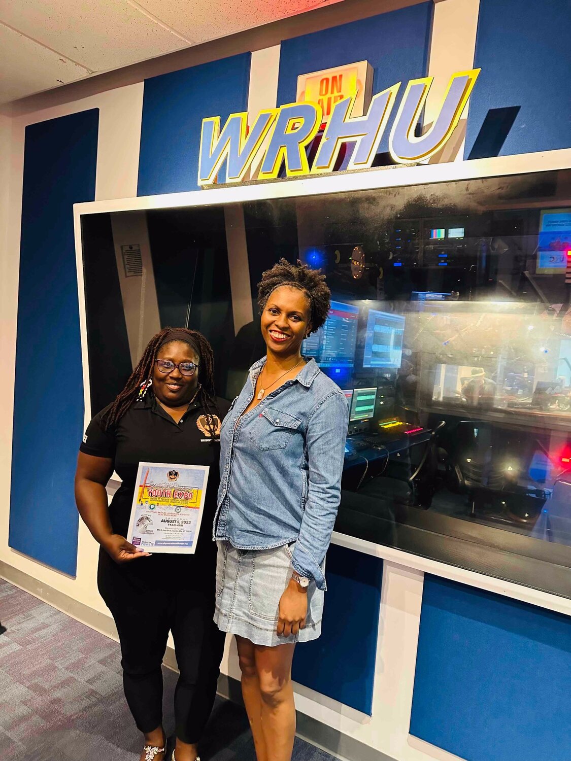 Belinda Watkins (left) discussed the benefits of her nonprofit and its inception with WRHU’s Nicole Burke on Burke’s “Voice of Uniondale” weekly radio broadcast.