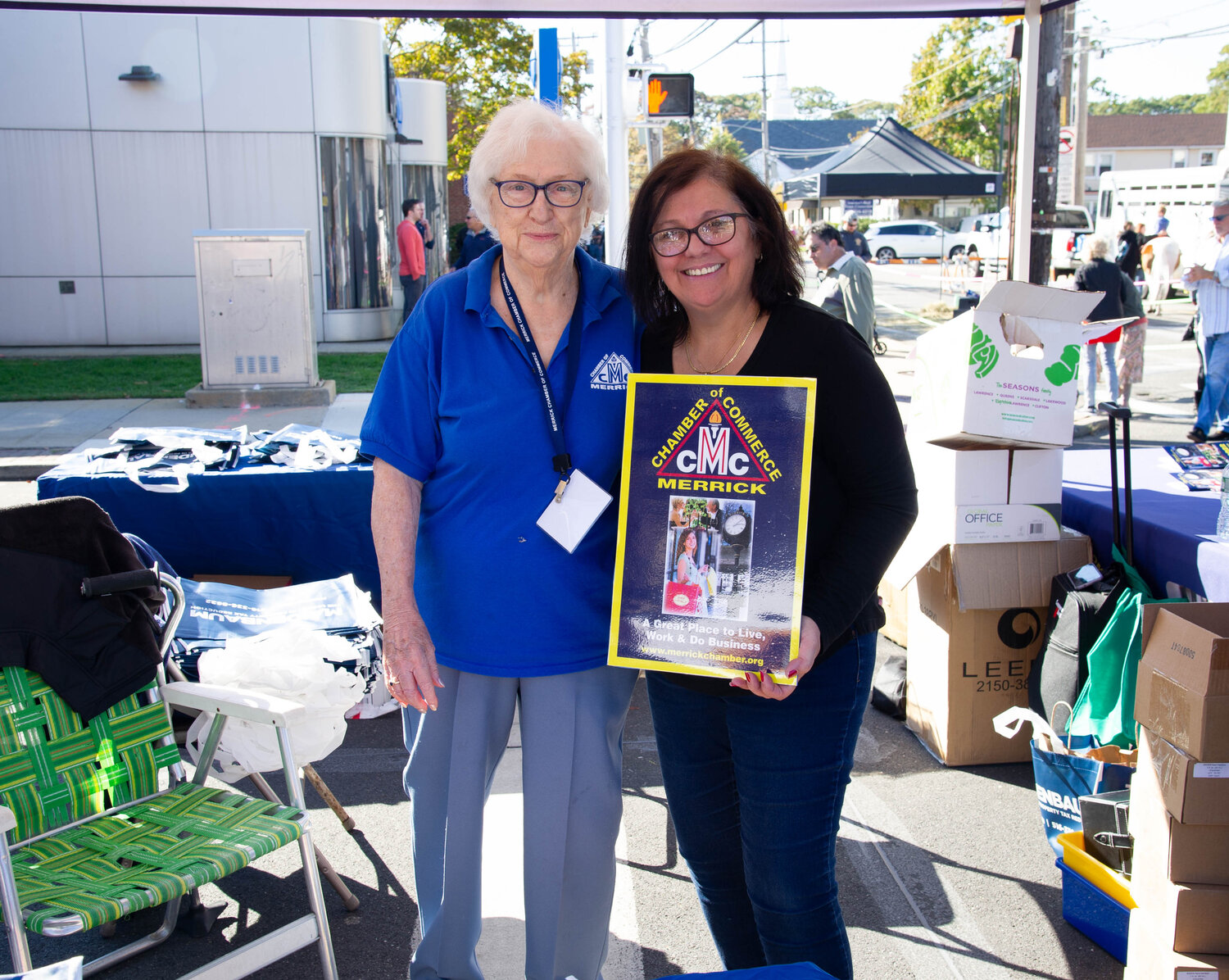 In October, the Merrick Chamber of Commerce will host its fall fair, from Oct. 20 to the 22. Christine Mooney and Marian Parker, at last year’s fair.