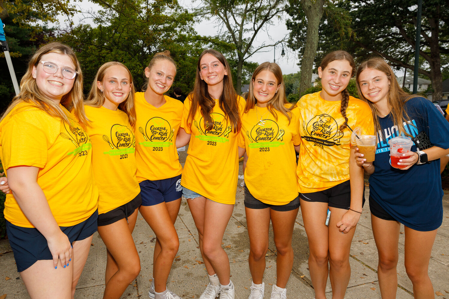Julia Gallo, 15, Abbey Trinkus, 15, Olivia Trinkus, 17, Sophia Jones, 17, Mia Kalista, 17, Samantha Kalinoglu, 15, and Kaitlyn Stibritz, 16, attended the campaign’s kickoff.