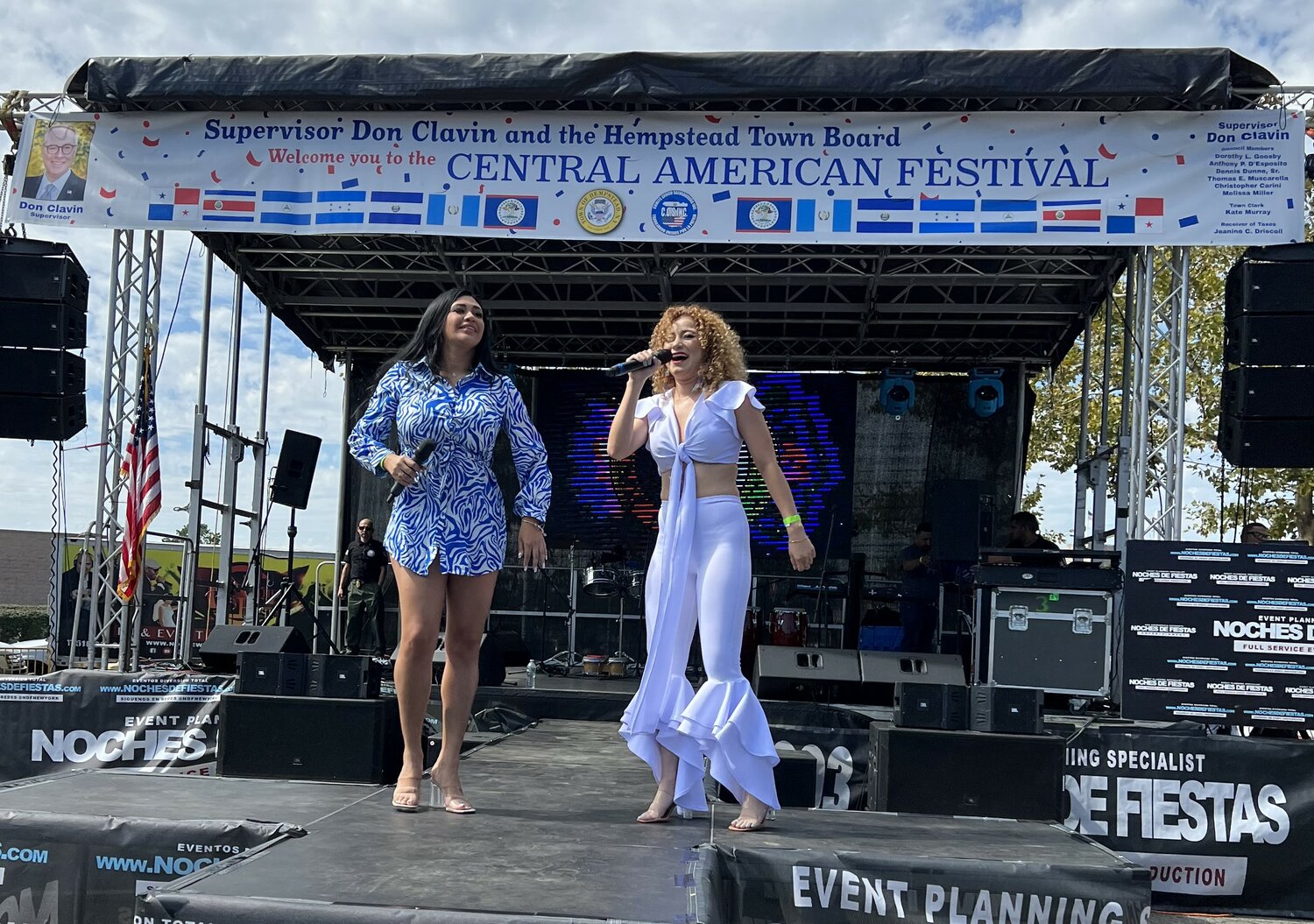 Presenters Michelle Hernandez, left, and Mayra Tercero headed a stellar roster of entertainers with Central American heritage.