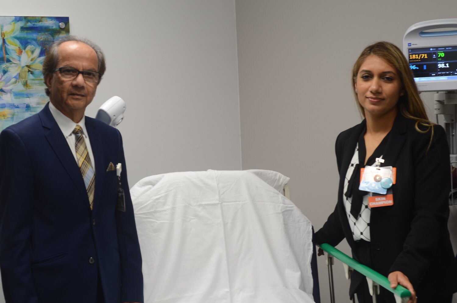 Medical Director Dr. Devendra Brahmbhatt and Nurse Manager Kamaljeet Kaur of the Comprehensive Wound Care & Hyperbaric Center at Long Island Jewish Valley Stream marked the opening of their newly renovated facility on Sept. 19.