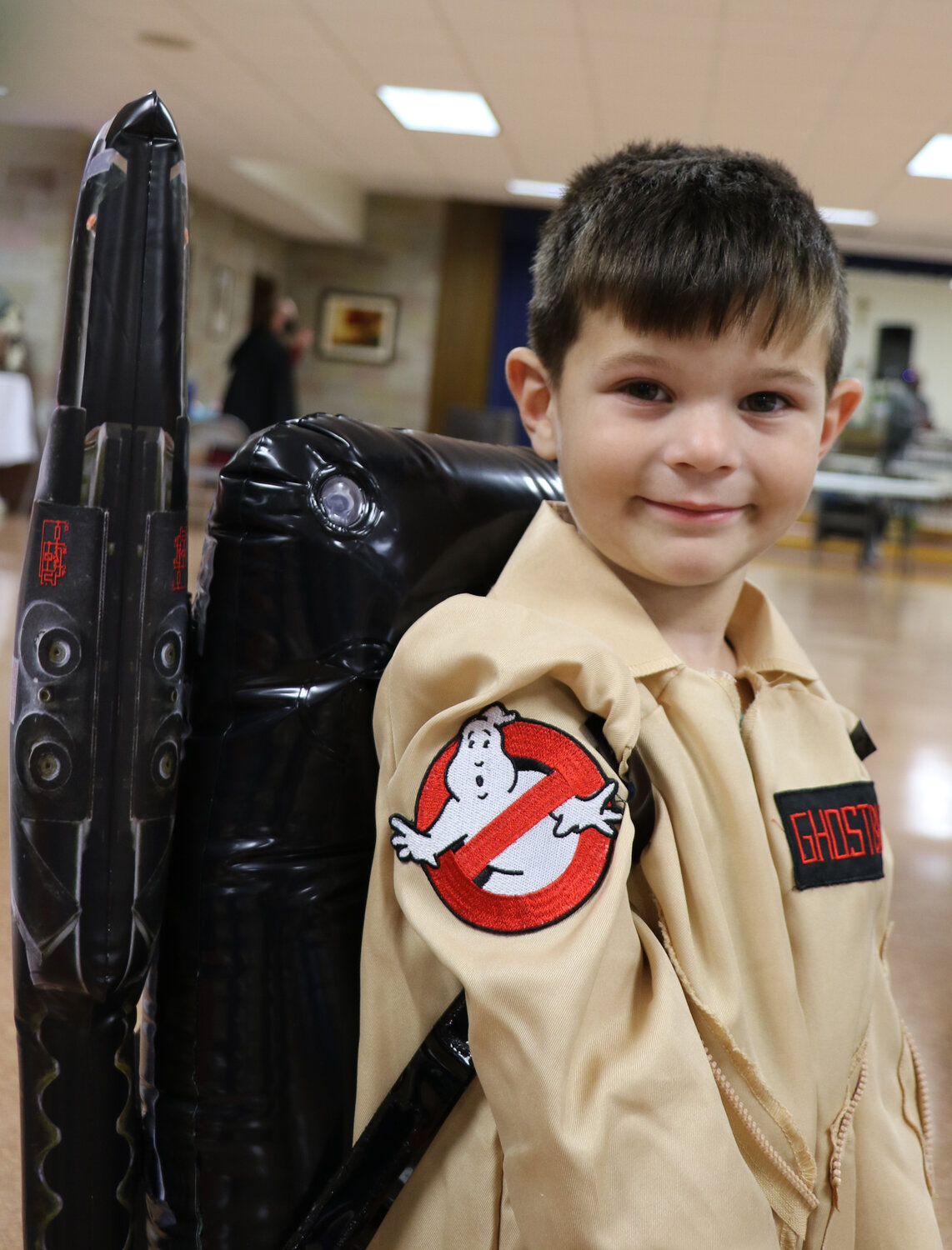 Reagan Buarotti dressed up as a Ghostbuster.