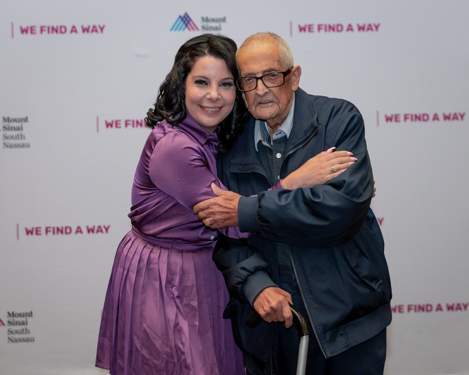 Angela Santopolo embraced her grandfather after sharing her breast cancer journey.