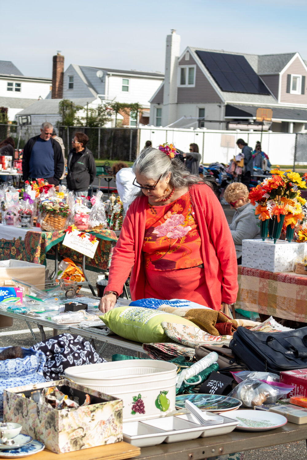 Dee Palser came from Valley Stream to get a great deal on all the seasonal items for sale at the Nov. 4 community yard sale in Franklin Square.
