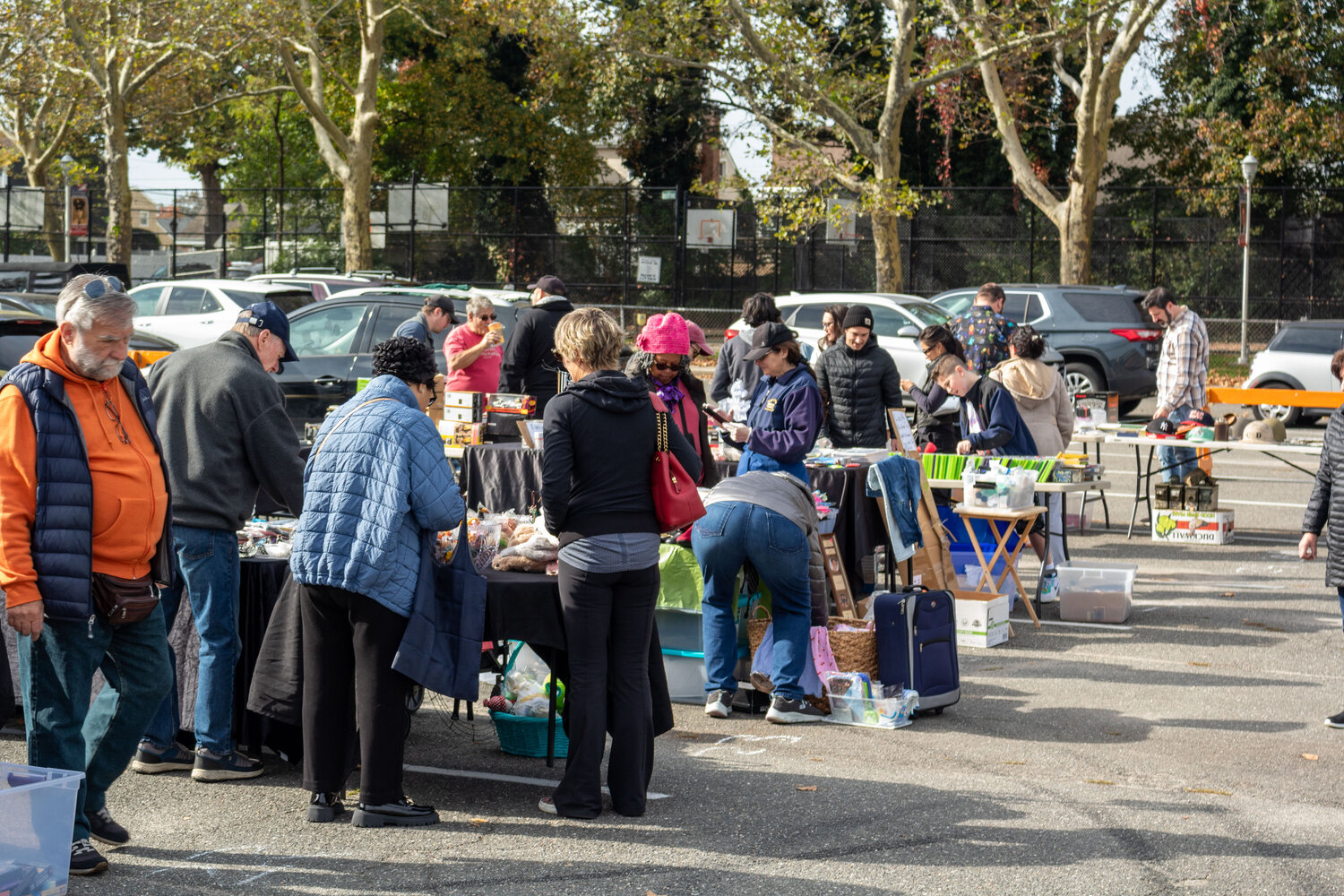 Residents showed up to browse the community yard sale in Franklin Square last weekend.