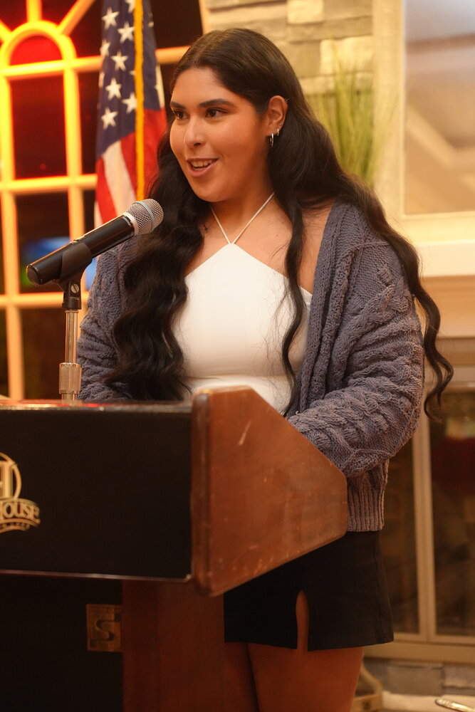 Molloy University star pitcher Brianna Macias makes a guest appearance at the annual RVC Little League awards dinner at the Coral House in Baldwin.