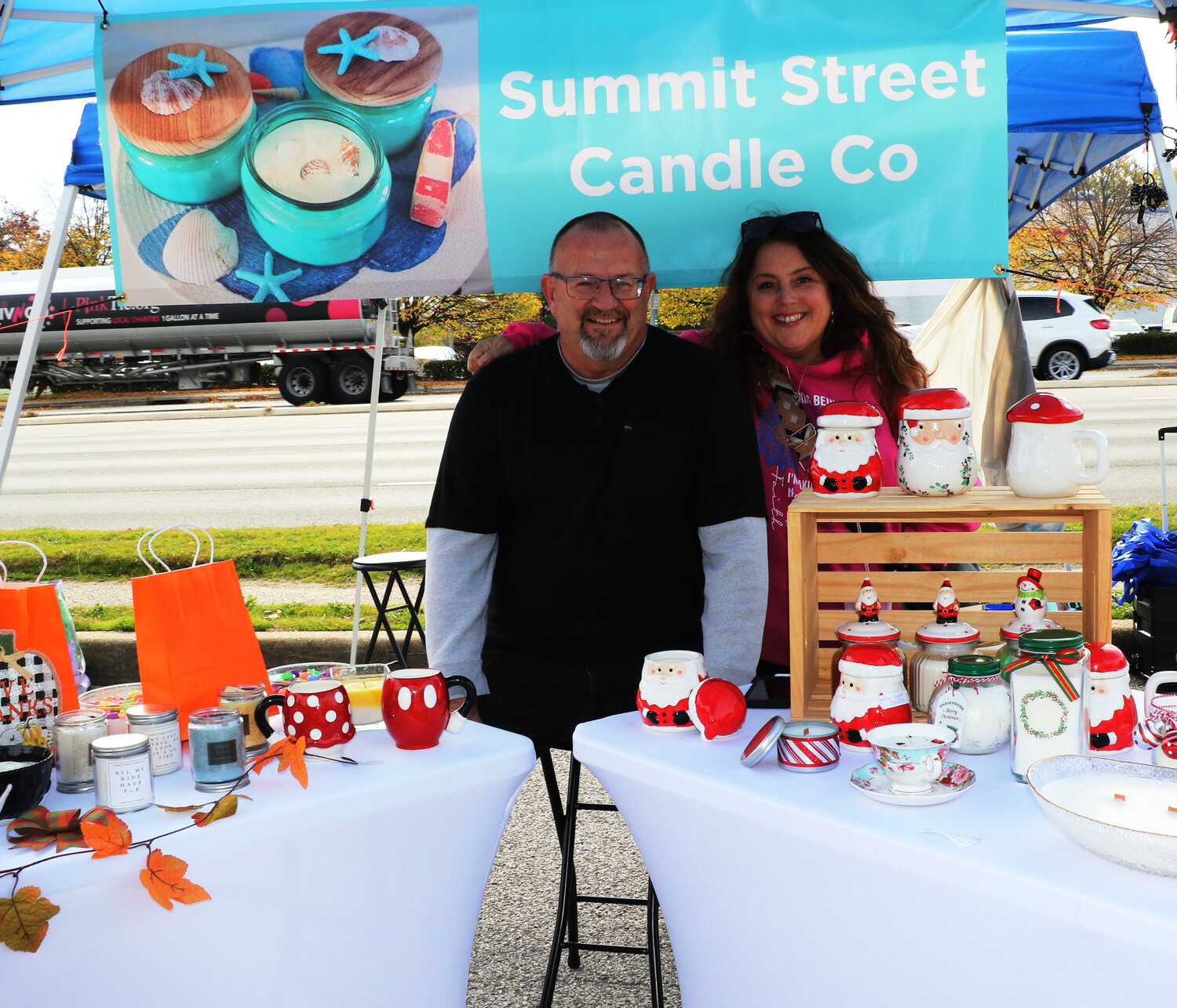 Michael and Regann Rusch from of Summit Street Candle Co. had many holiday and gift candles for sale.