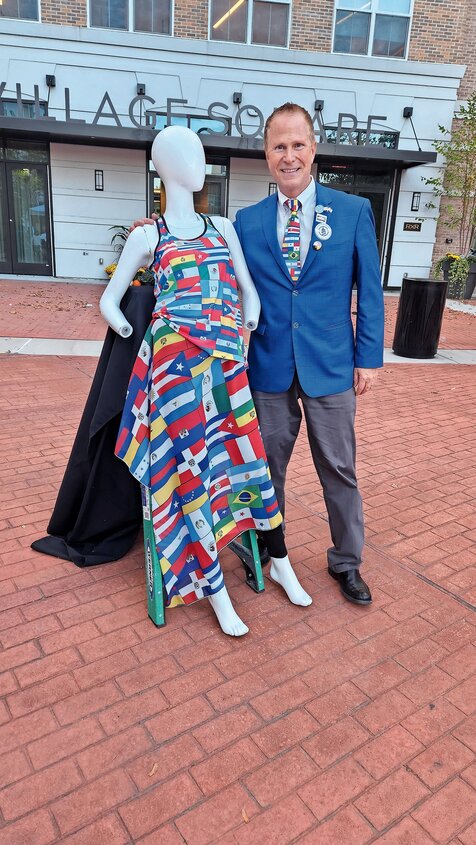 Gaitley Stevenson-Mathews designed apparel honoring Hispanic heritage. He has designed dresses and ties for men combining the many flags of Hispanic nations.