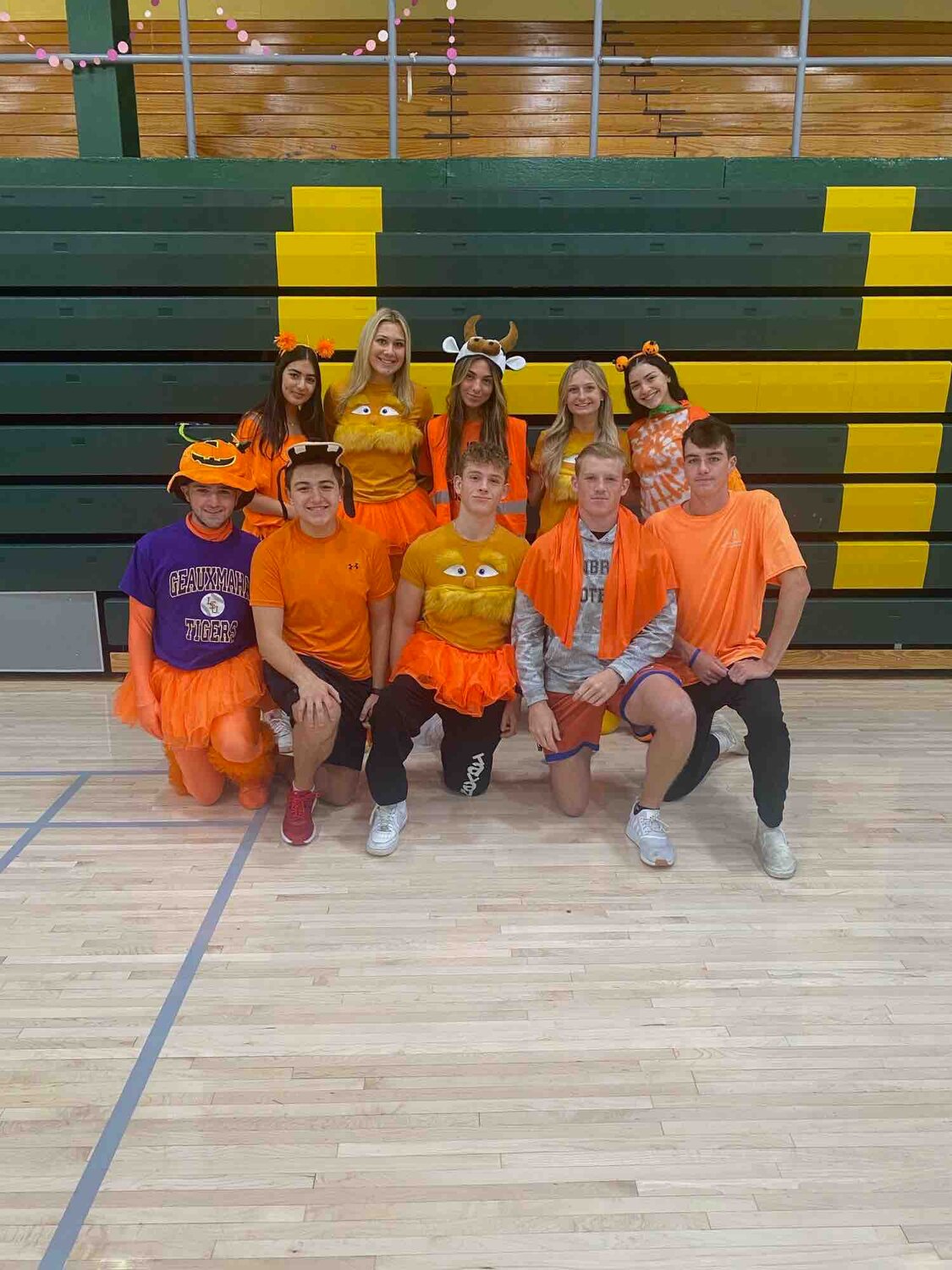 Lynbrook High School’s homecoming court showed their united stand against bullying with orange costumes and clothes.
